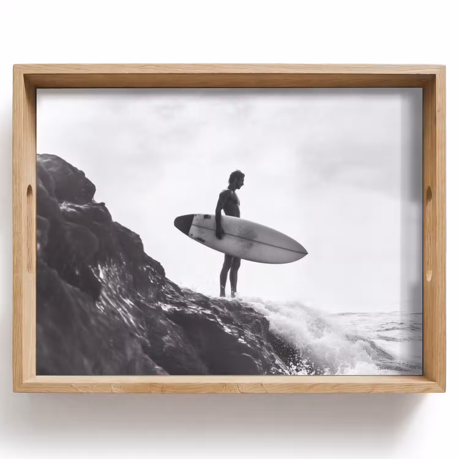 Surfer - Rots - Oceaan - Golven Dienblad Rechthoek middel -z3d_shopping