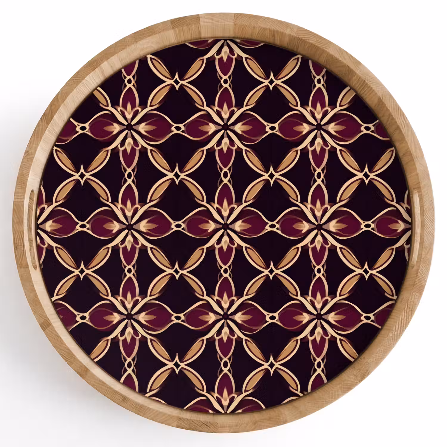 Symmetrisch - Tegel - Burgundy Dienblad Rond middel 914 -z3d_shopping