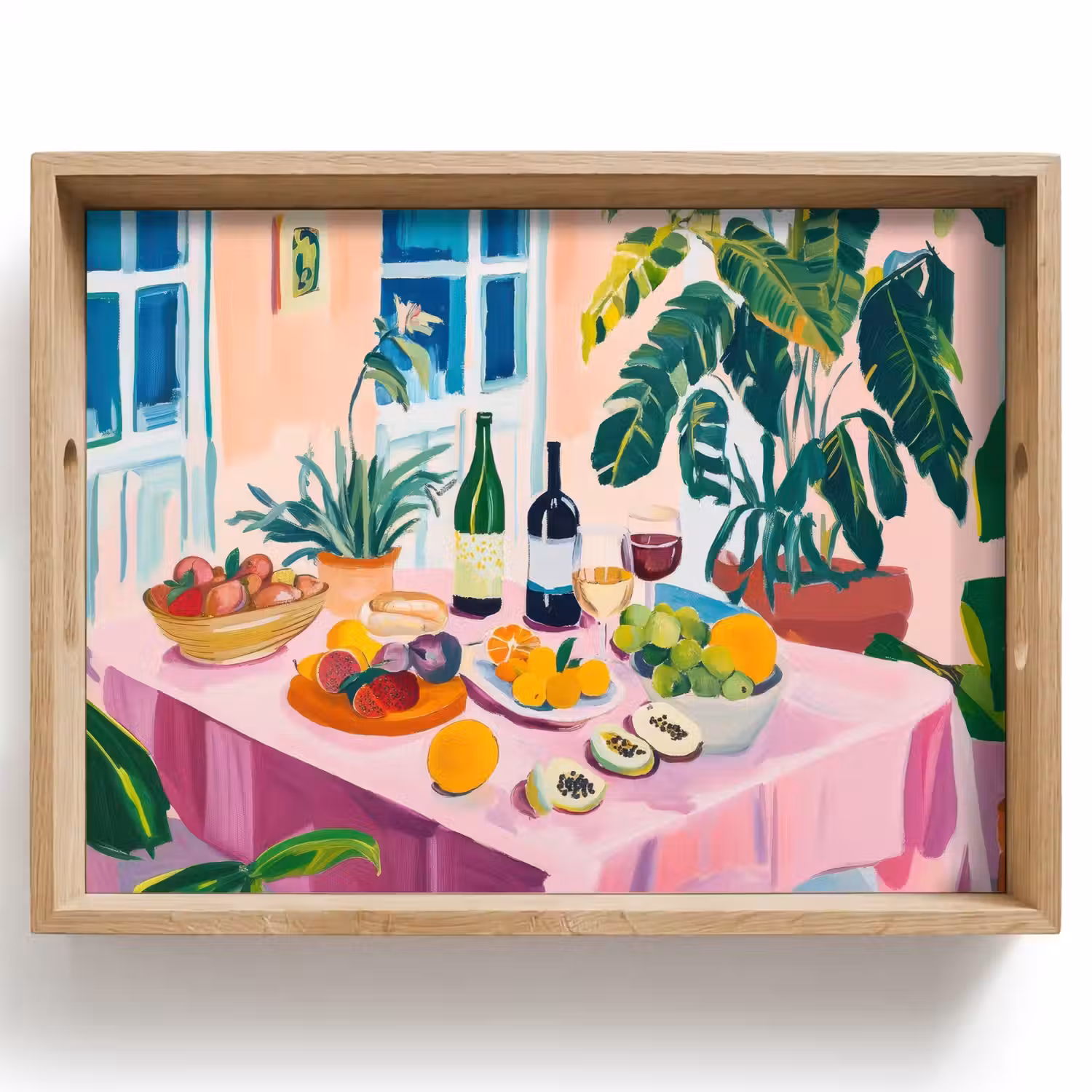 Tafel - Wijn - Fruit Dienblad Rechthoek middel -z3d_shopping