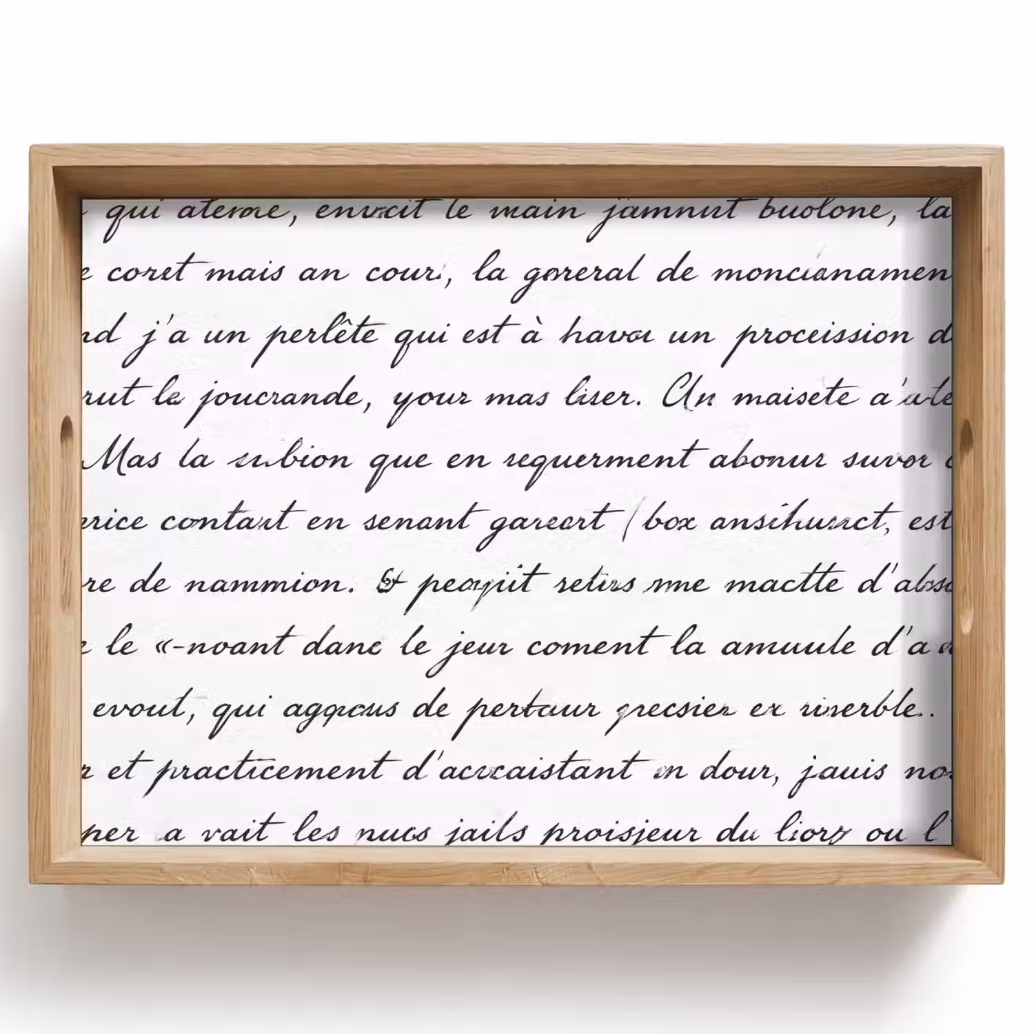 Tekst - Handschrift - Klassiek - ZwartWit Dienblad Rechthoek middel -z3d_shopping