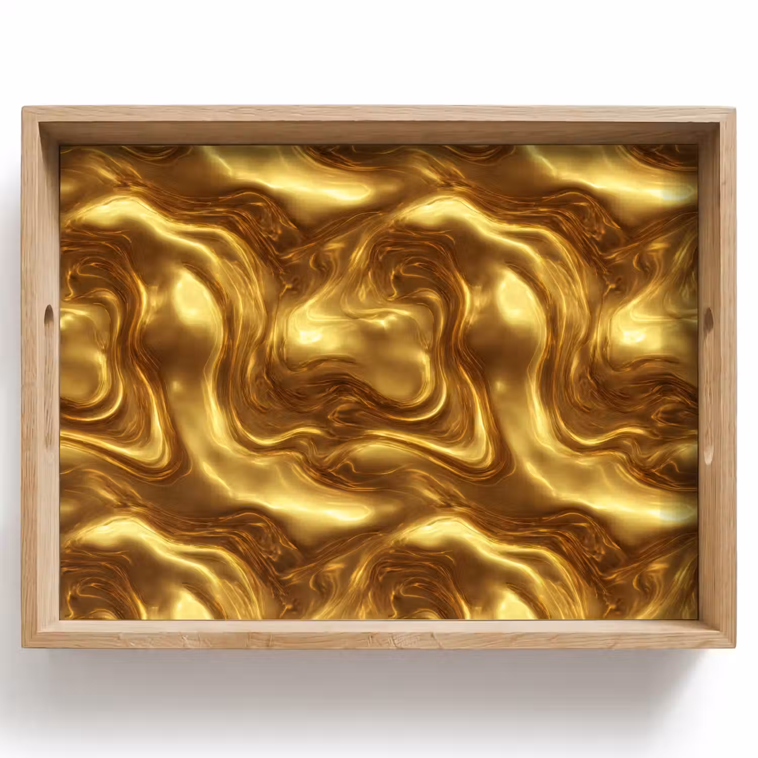 Textuur - Vloeibaar - Organisch - Goud Dienblad Rechthoek middel 911 -z3d_shopping