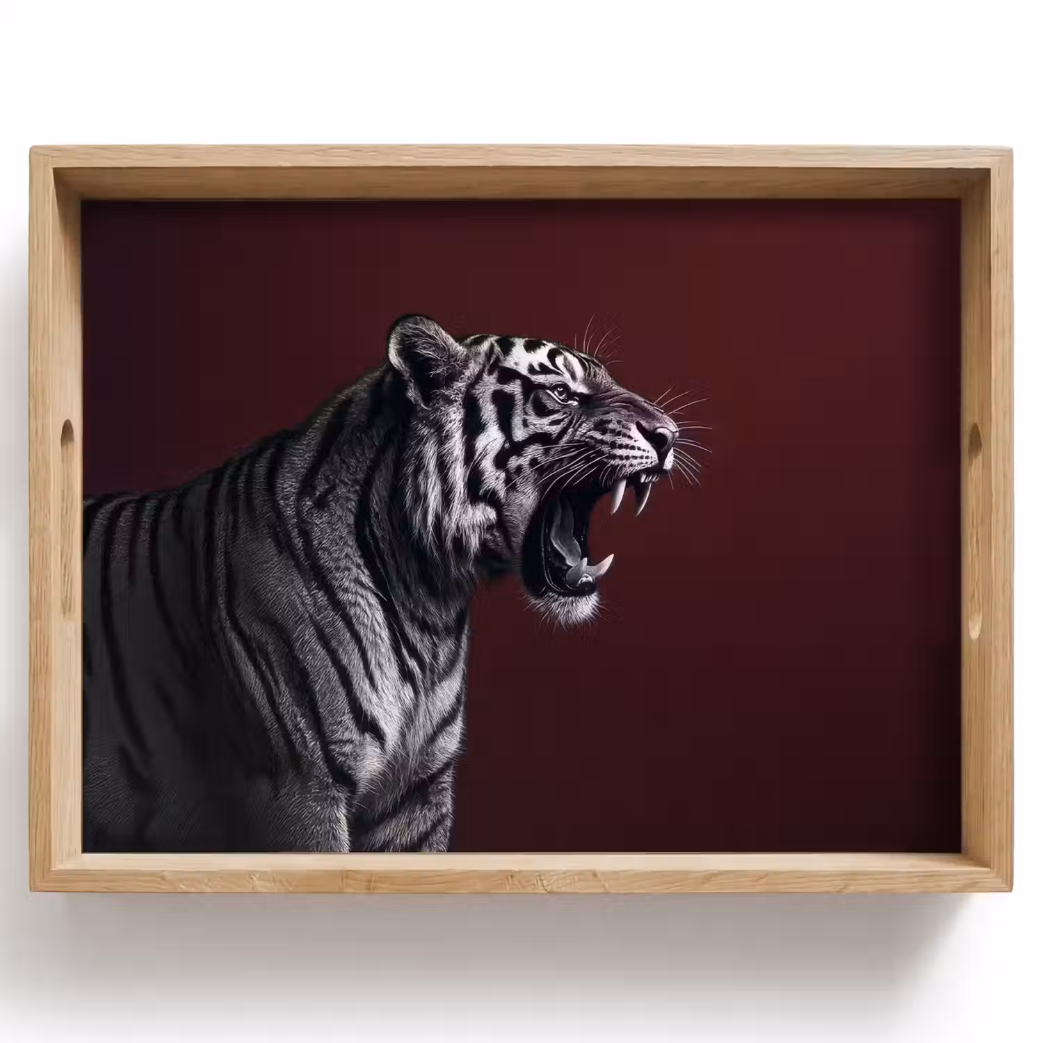 Tijger - Brult - Bordeaux Dienblad Rechthoek middel -z3d_shopping