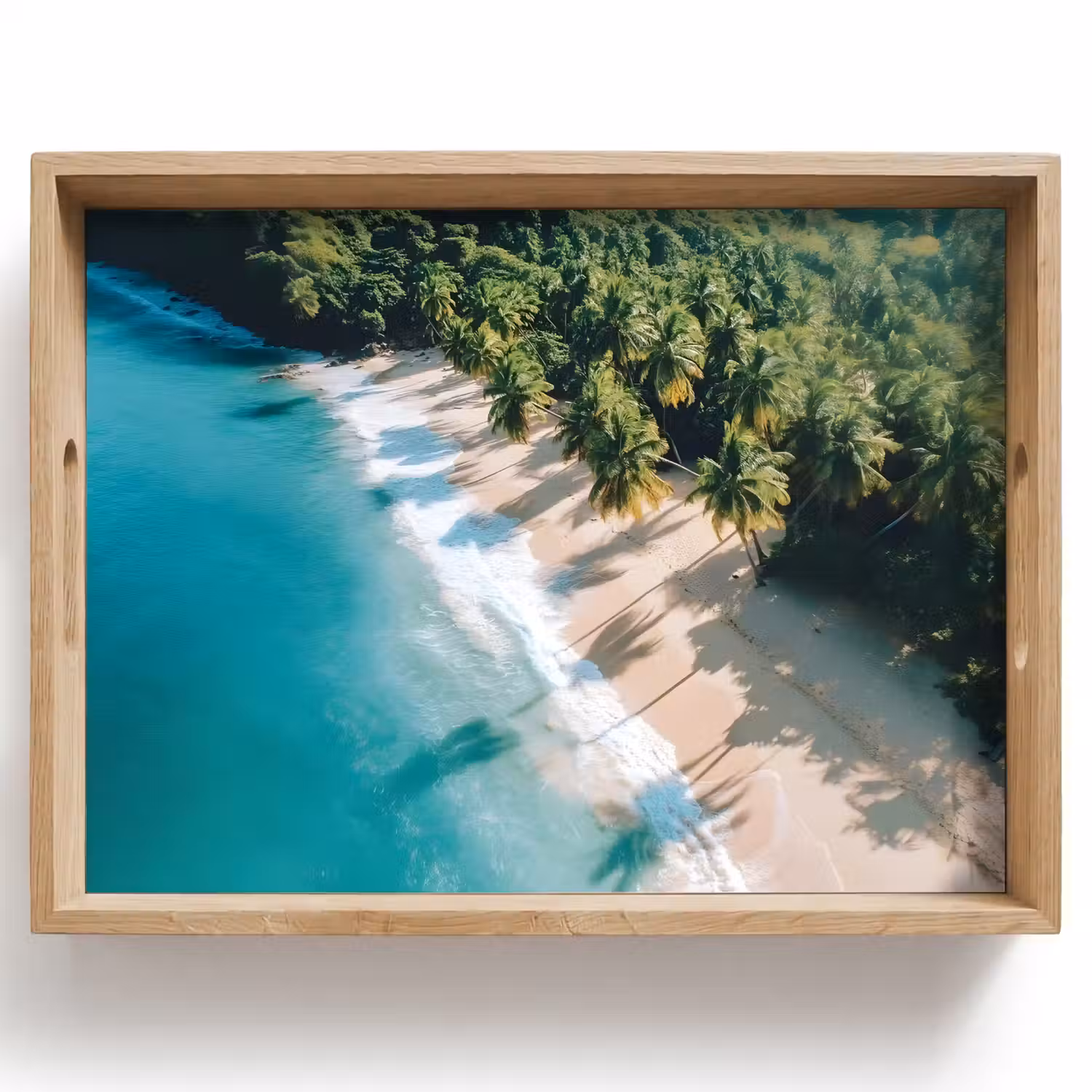 Tropisch - Strand - Water - Palmbomen Dienblad Rechthoek middel -z3d_shopping
