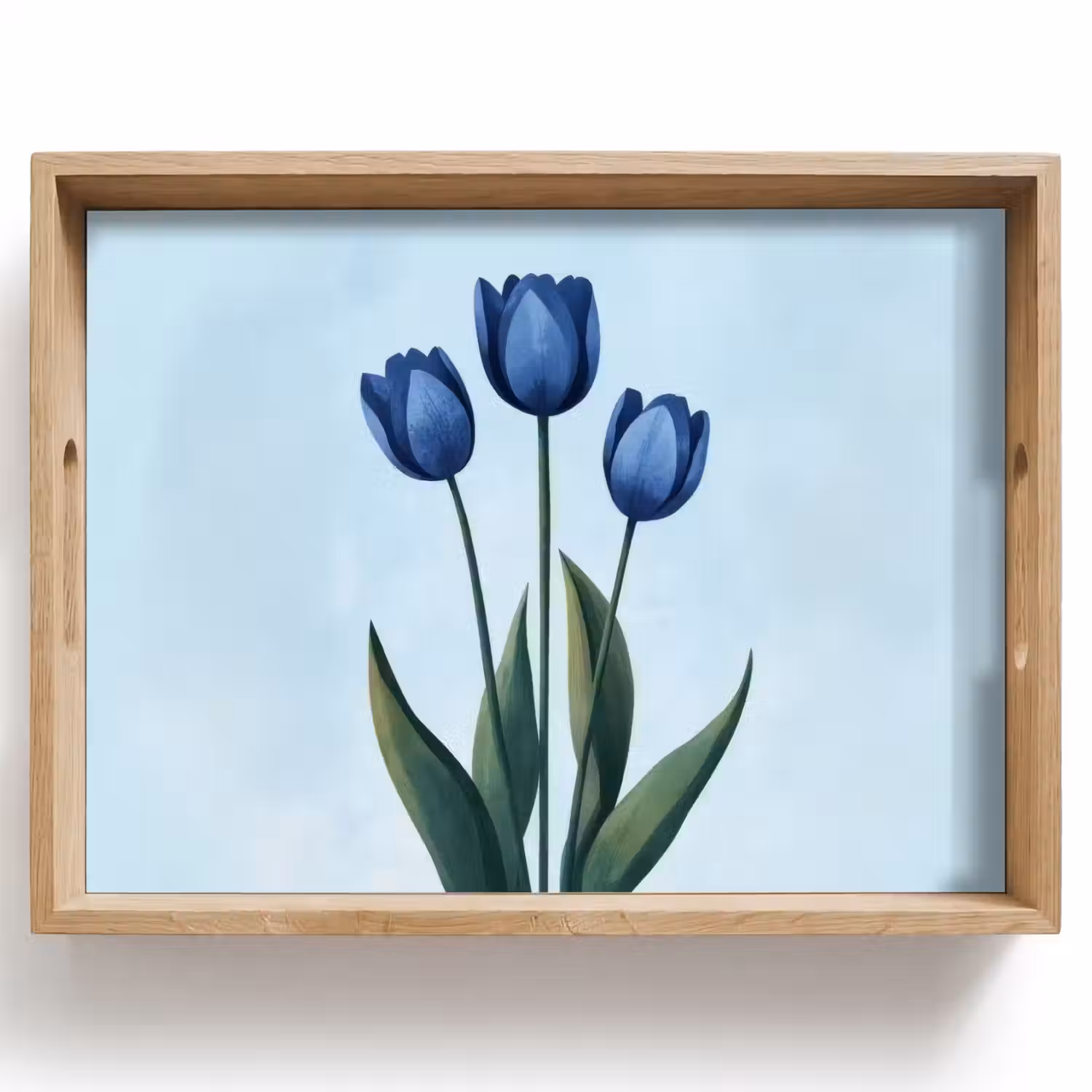Tulpen - Blauw - Bladeren Dienblad Rechthoek middel -z3d_shopping