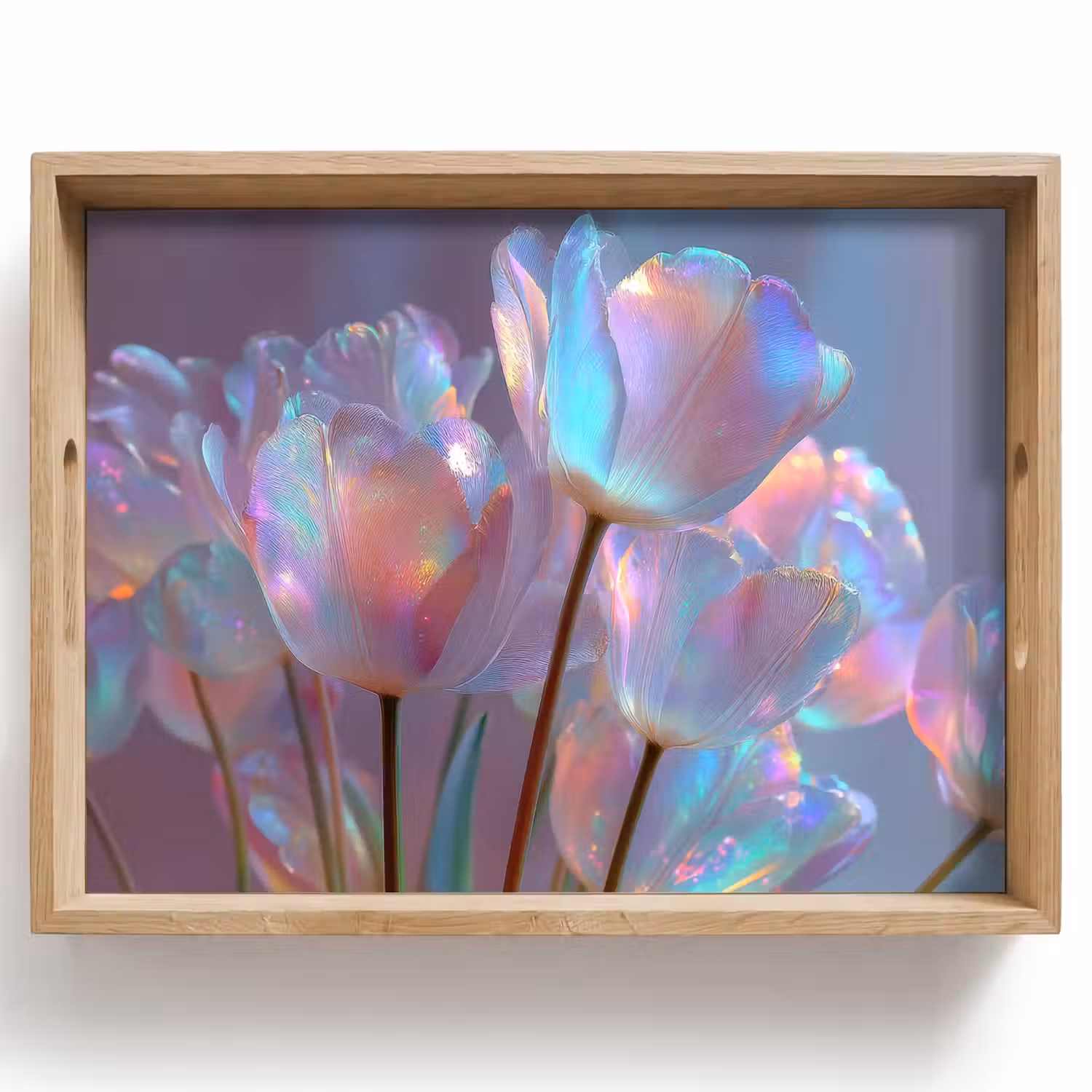 Tulpen - Glazen - Bloemblaadjes - Pasteltinten Dienblad Rechthoek middel -z3d_shopping