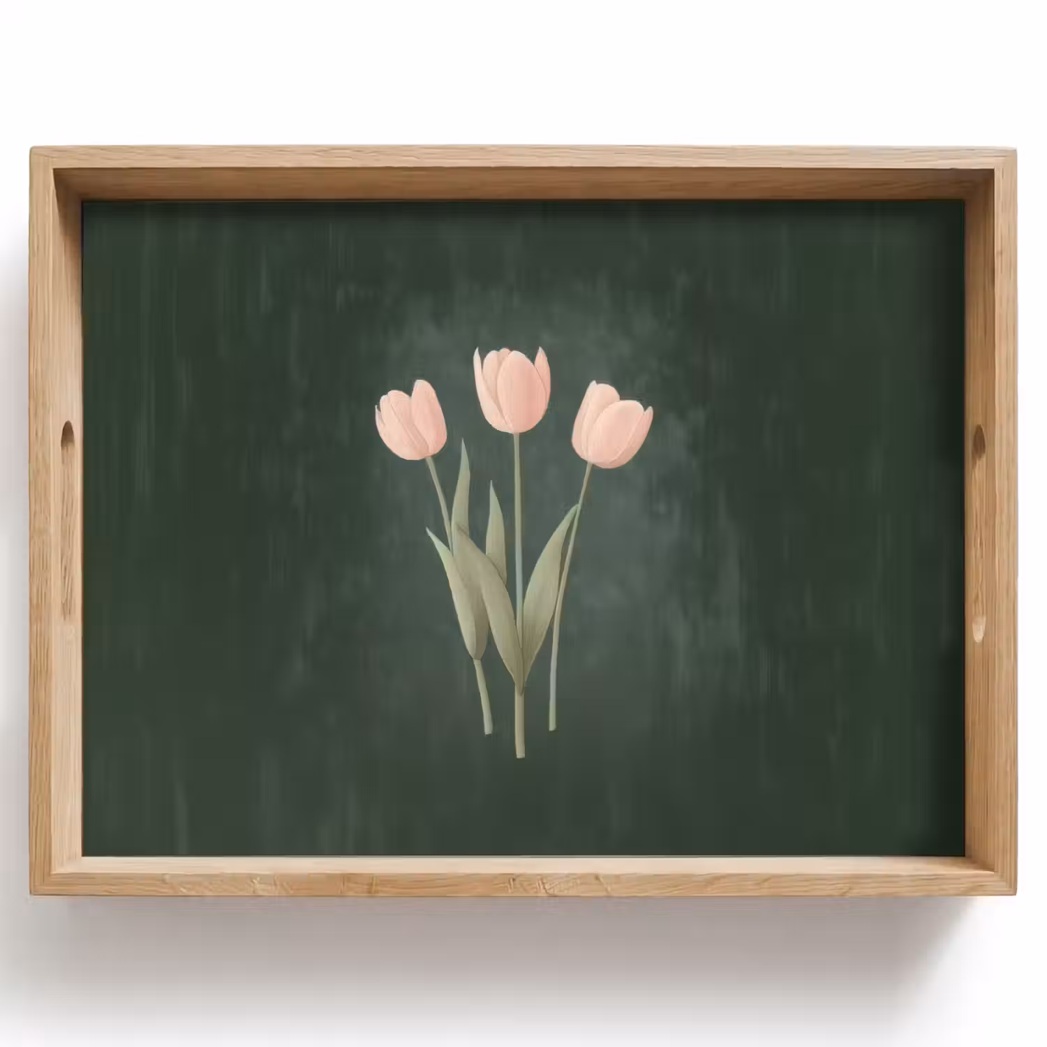 Tulpen - Liefde - Donkergroen Dienblad Rechthoek middel -z3d_shopping