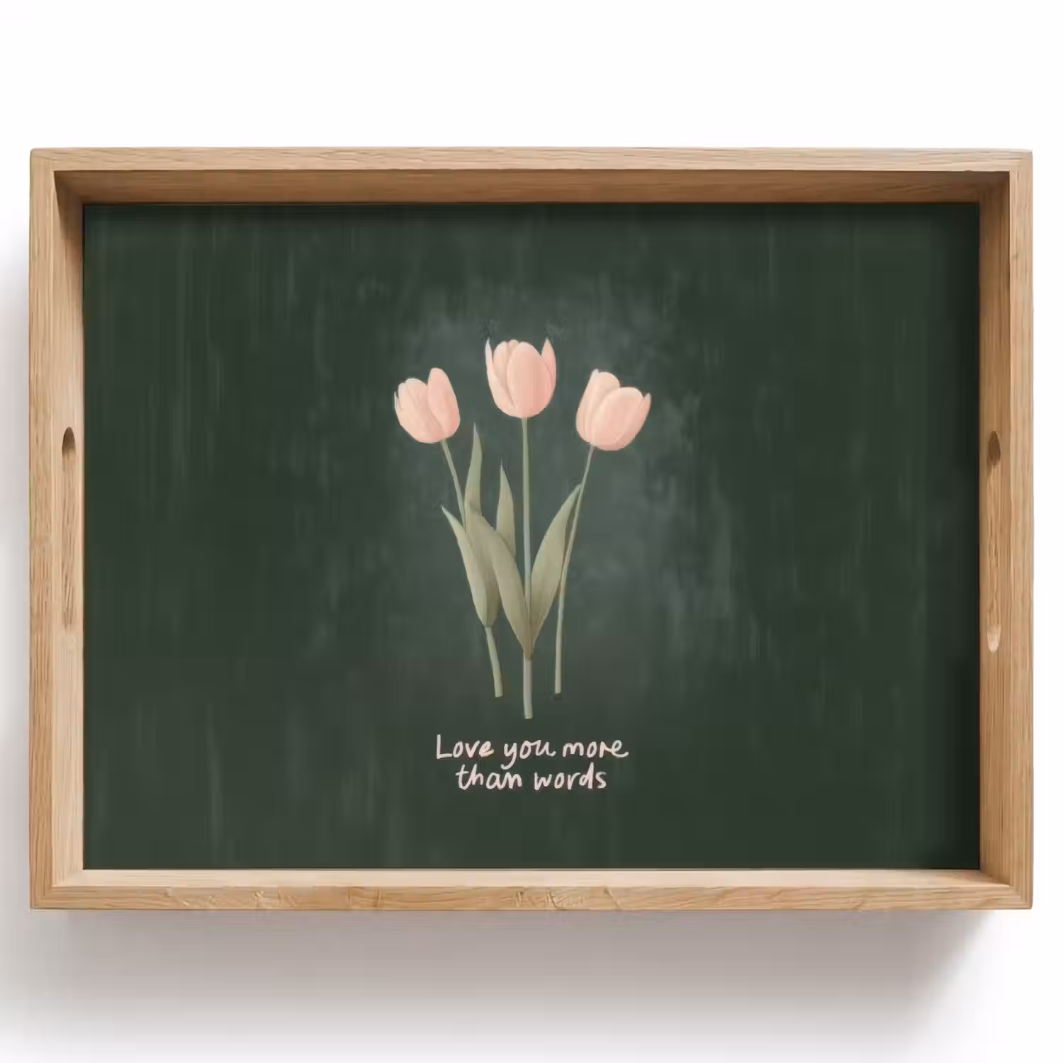 Tulpen - Roze - Tekst - Love Dienblad Rechthoek middel -z3d_shopping