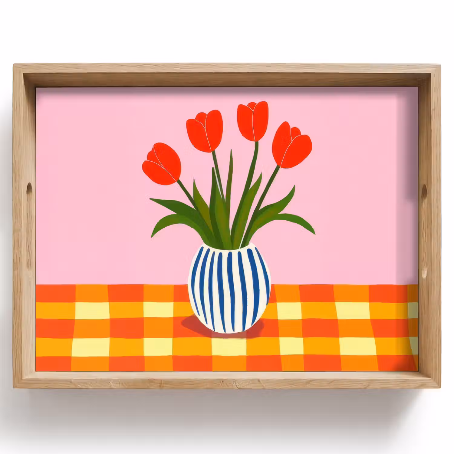 Tulpen - Roze - Vaas Dienblad Rechthoek middel -z3d_shopping