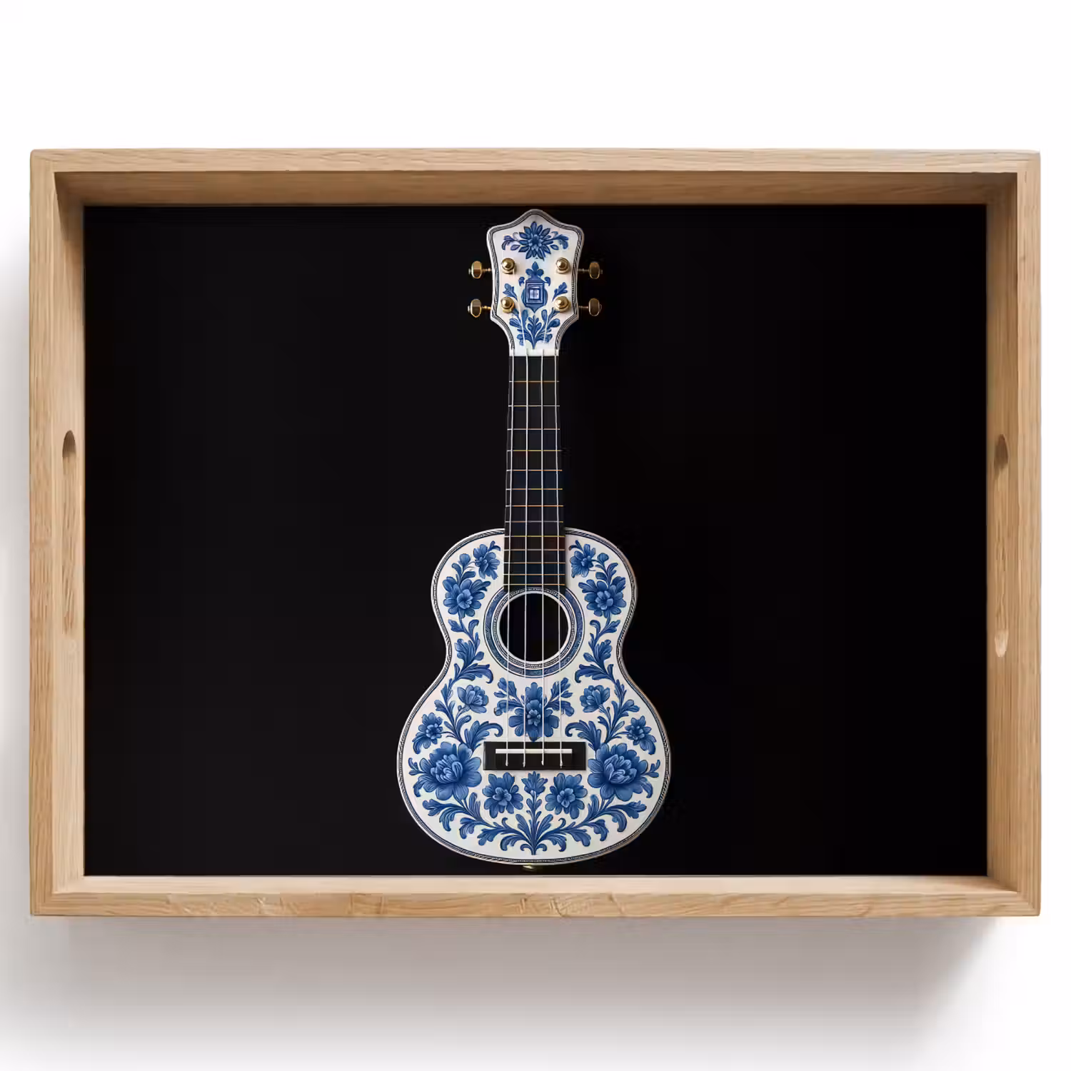 Ukelele - Delfts - Blauw - Muziek Dienblad Rechthoek middel -z3d_shopping