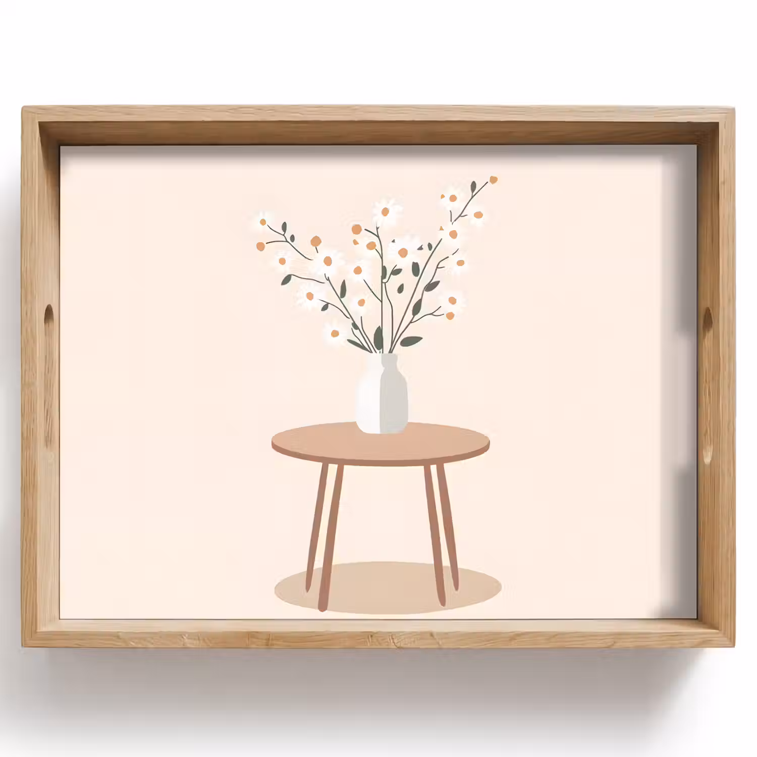 Vaas - Bloemen - Madeliefjes - Beige Dienblad Rechthoek middel -z3d_shopping