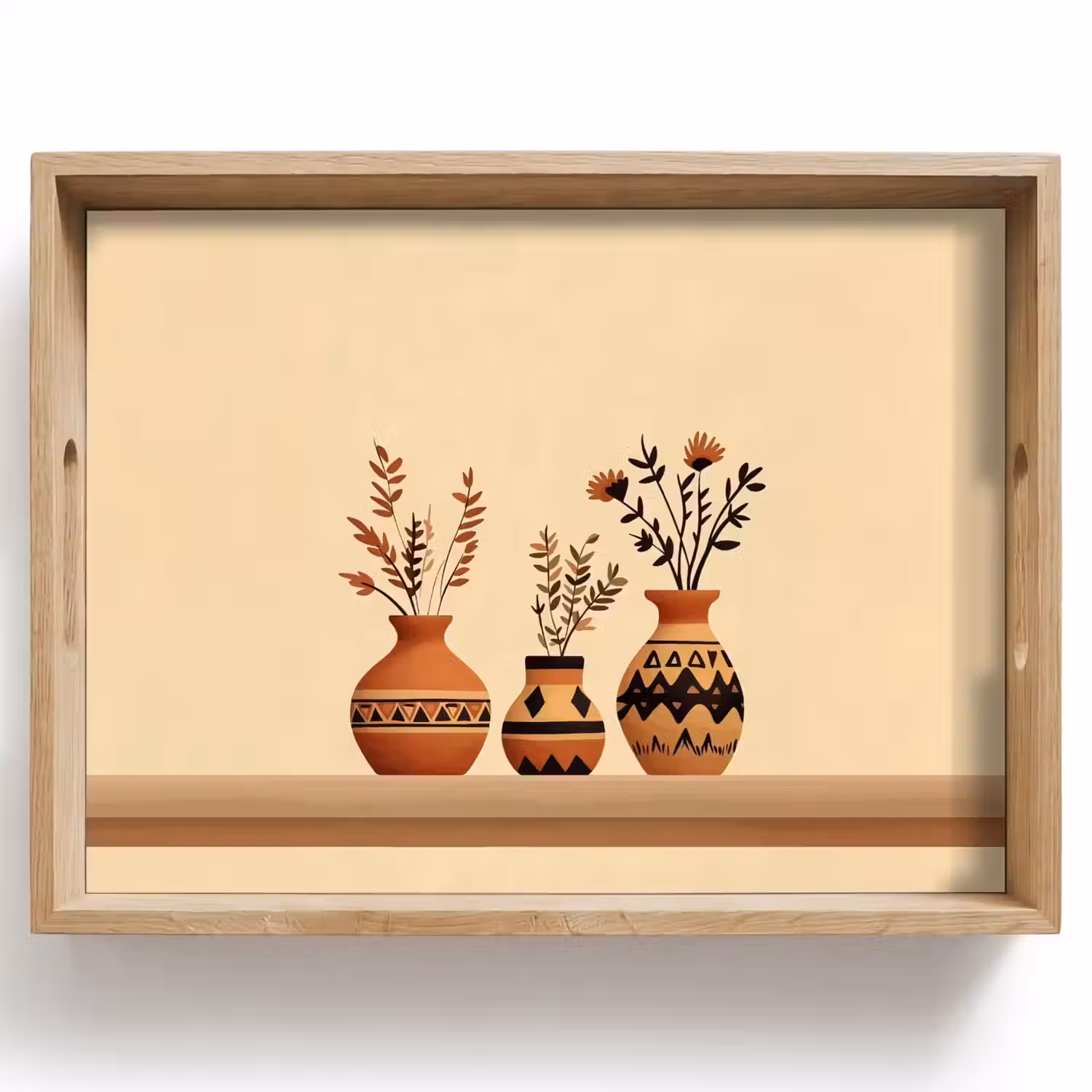 Vazen - Bloemen - Bladeren - Minimalistisch Dienblad Rechthoek middel -z3d_shopping