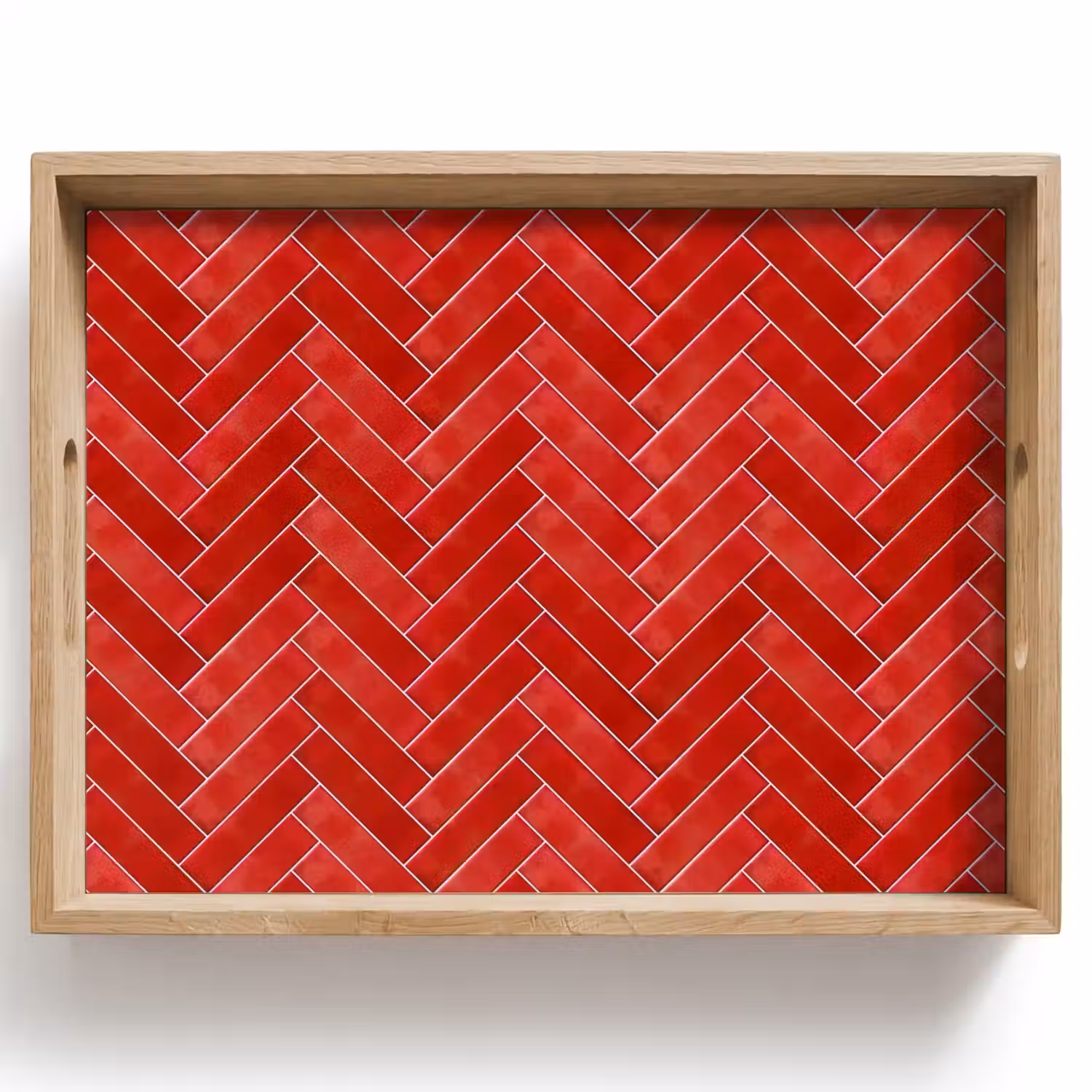 Visgraat - Tegel - Rood Dienblad Rechthoek middel 911 -z3d_shopping