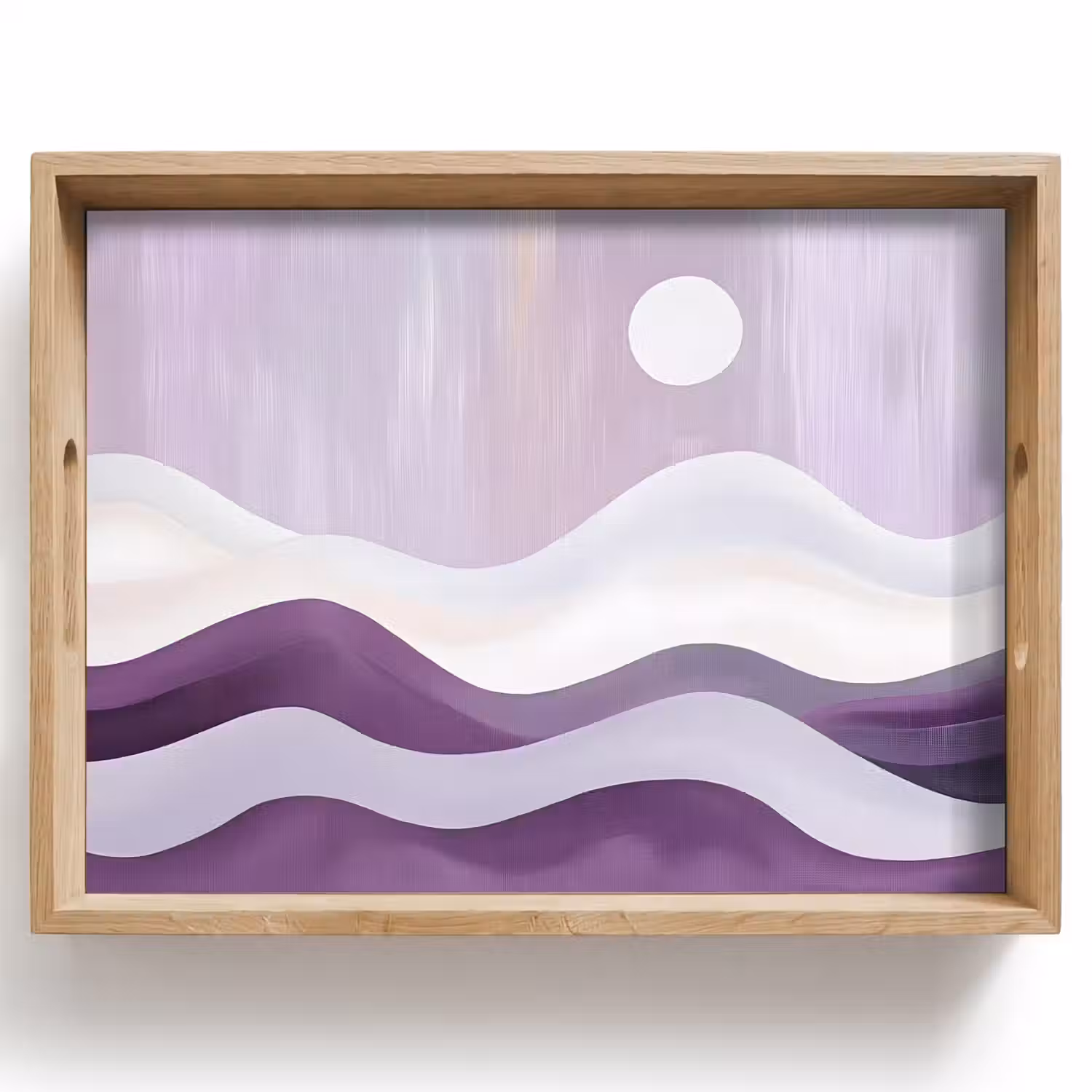 Golven - Heuvels - Abstract - Paars Dienblad Rechthoek middel -z3d_shopping