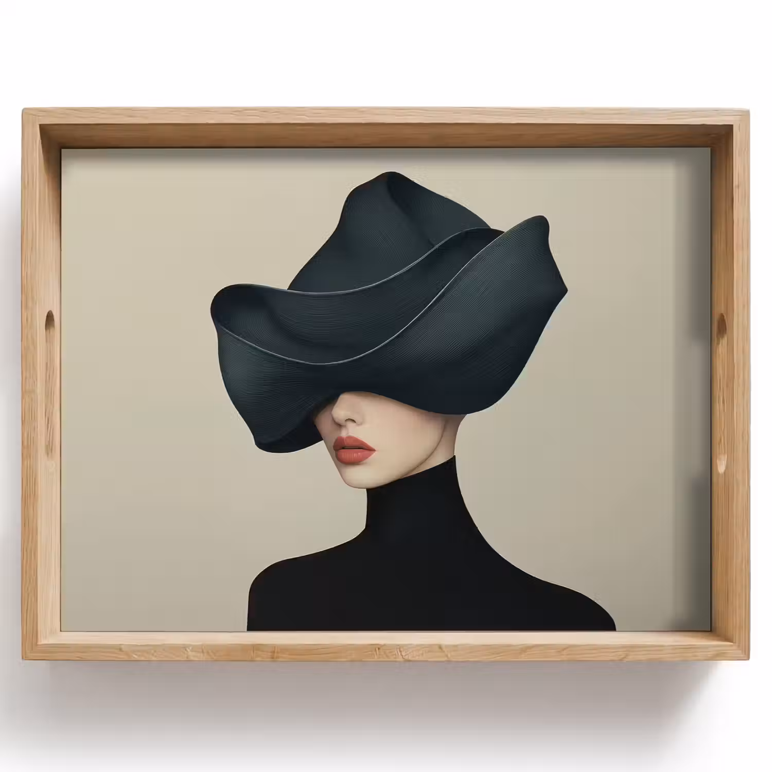Vrouw - Groen - Hoed Dienblad Rechthoek middel -z3d_shopping