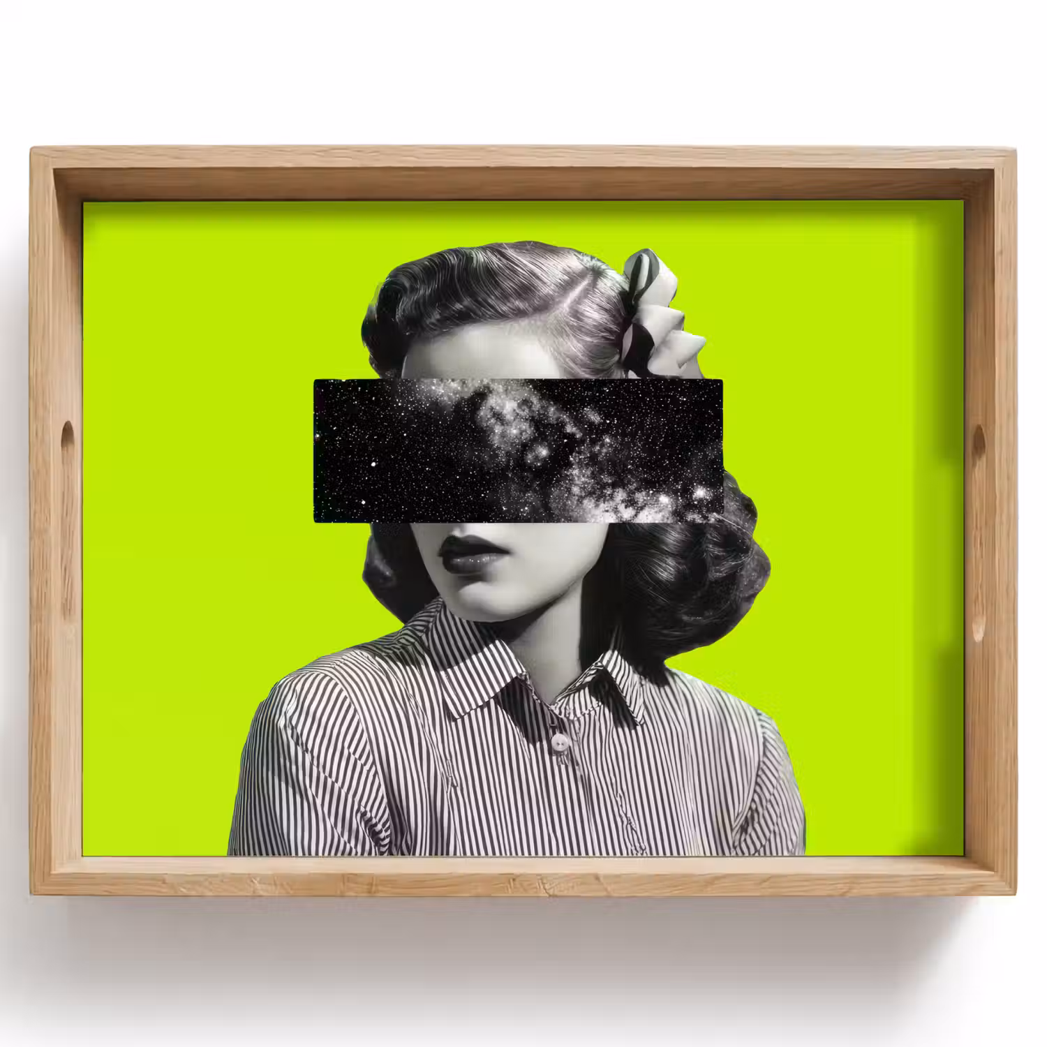 Vrouw - Sterrenhemel - Groen Dienblad Rechthoek middel -z3d_shopping