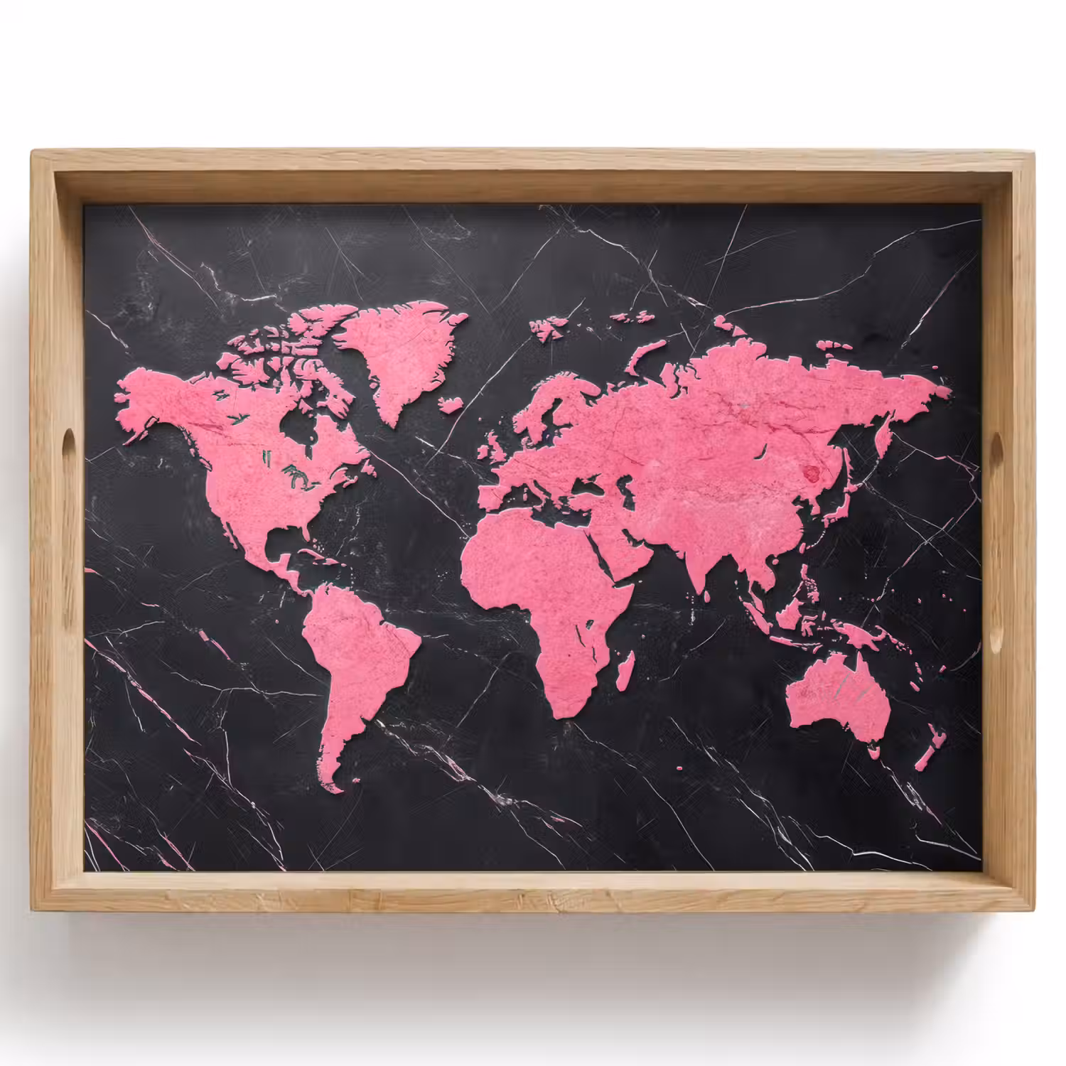 Wereldkaart - Roze - Marmer Dienblad Rechthoek middel -z3d_shopping