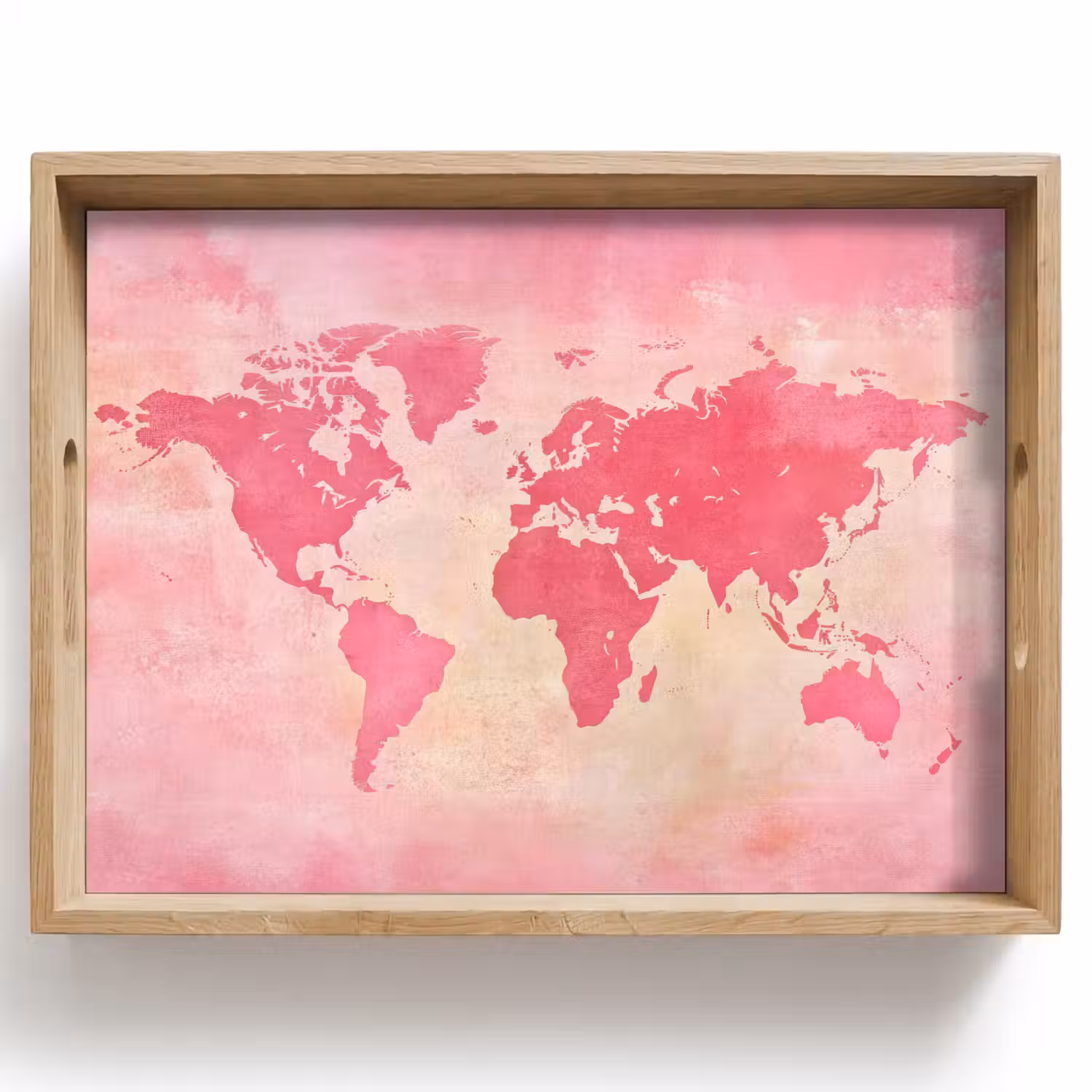Wereldkaart - Roze - Vaag Dienblad Rechthoek middel -z3d_shopping