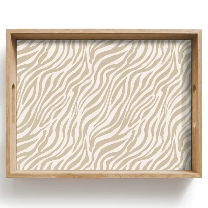 Zebra - Patroon - Beige Dienblad Rechthoek middel 911 -z3d_shopping