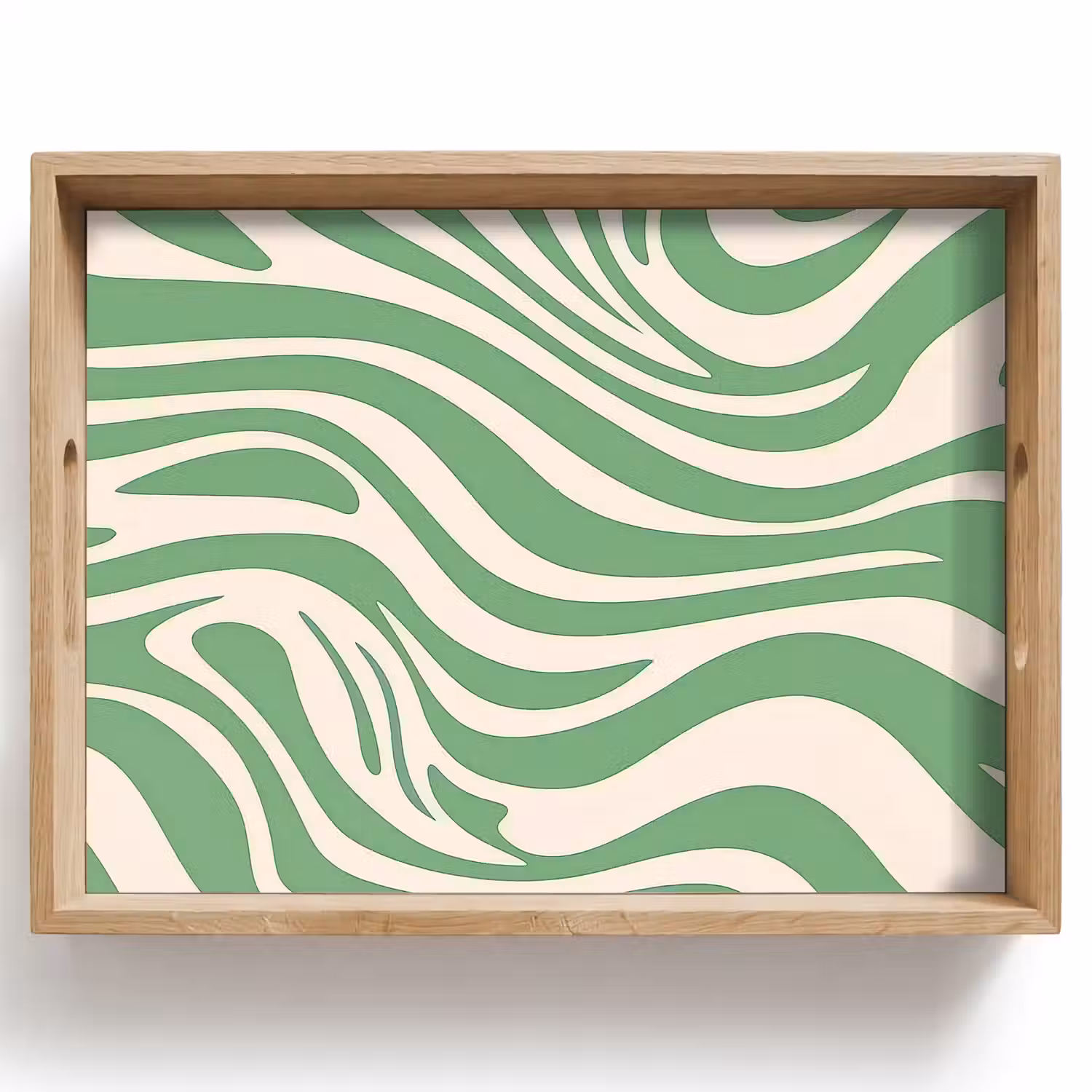 Zebrapatroon - Groen - Retro Dienblad Rechthoek middel -z3d_shopping