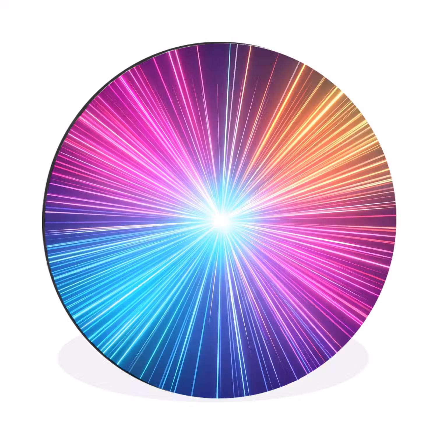 Abstract - Light - Burst - Modern - Colorful Wandcirkel aluminium klein -3d