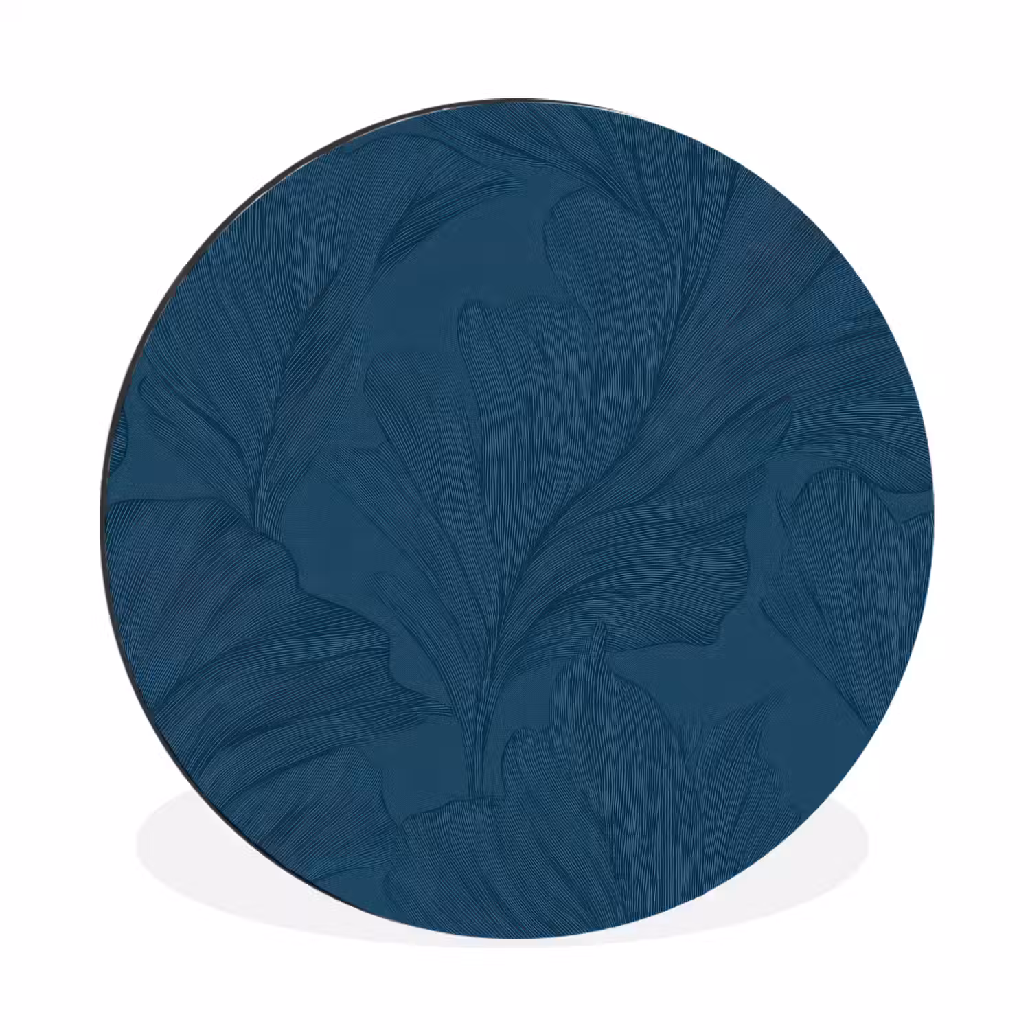 Abstract - Patroon - Donkerblauw - Elegant Wandcirkel aluminium klein 190 -3d