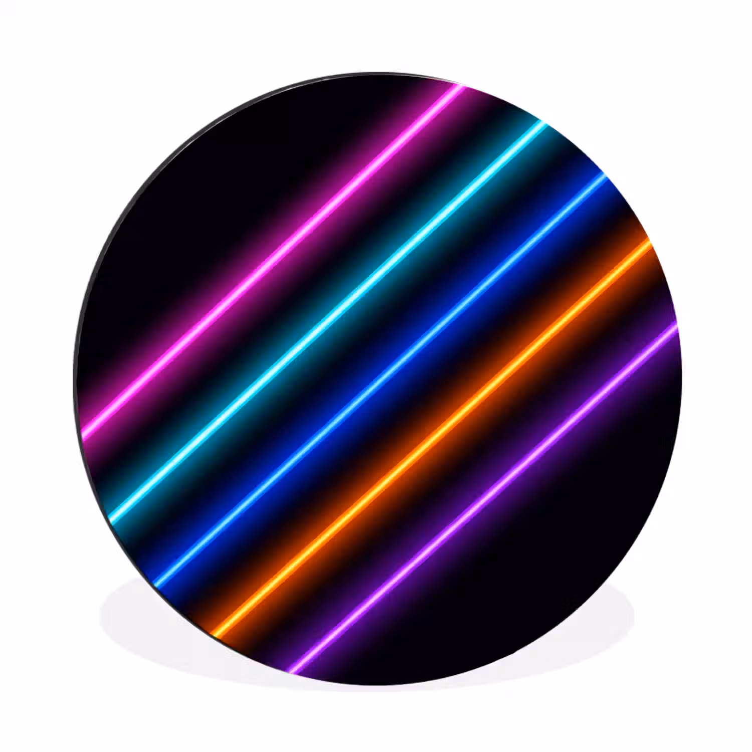 Esthetiek - Retro - Neon Wandcirkel aluminium klein -3d