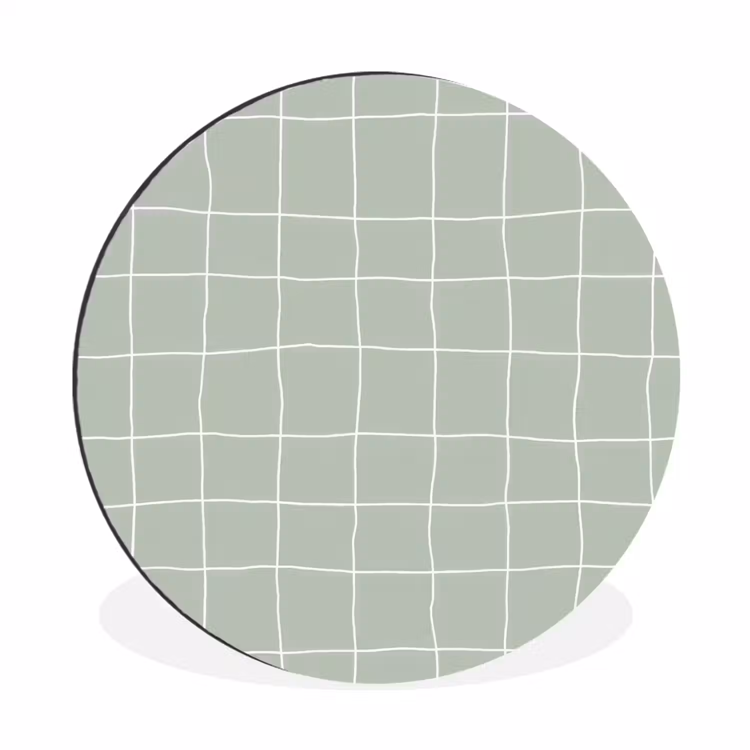 Ruitpatroon - Golvend - Groen Wandcirkel aluminium klein 190 -3d