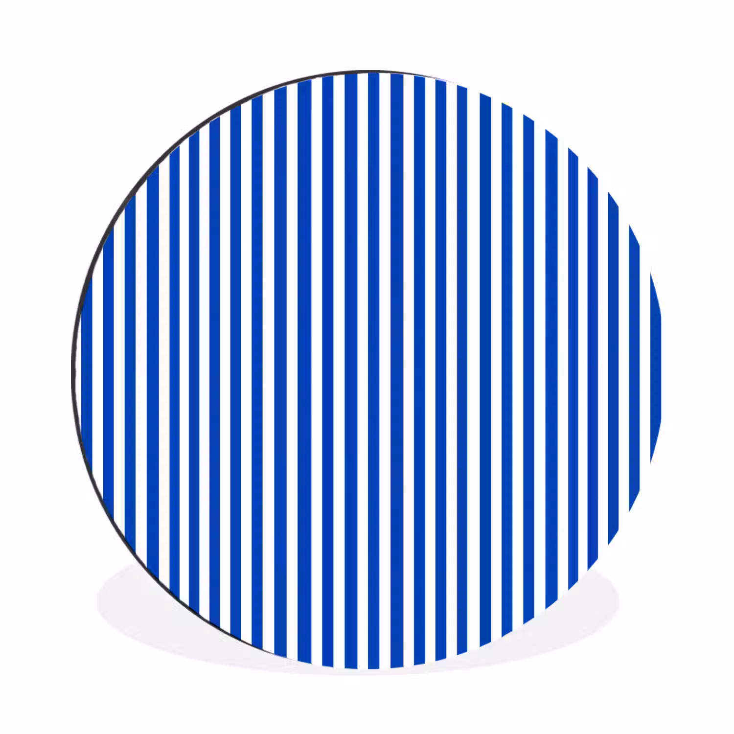Klassiek - Strepen - Blauw Wandcirkel aluminium klein 190 -3d