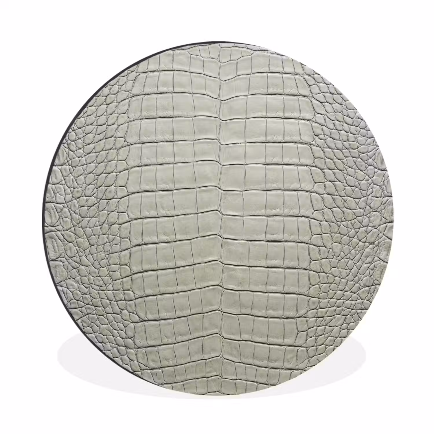 Krokodillenleer - Schubben - Groen Wandcirkel aluminium klein -3d