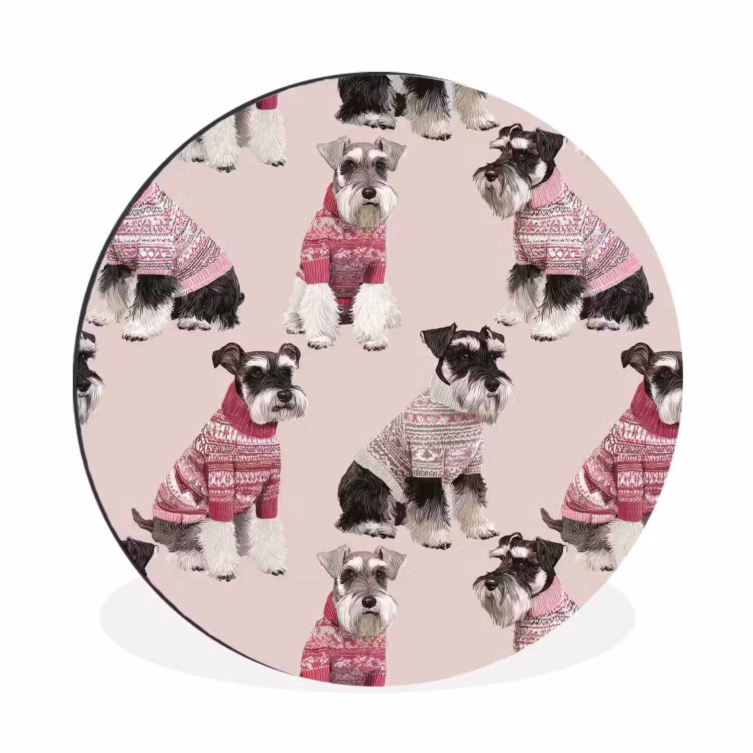 Honden - Truien - Rood Wandcirkel aluminium klein 190 -3d