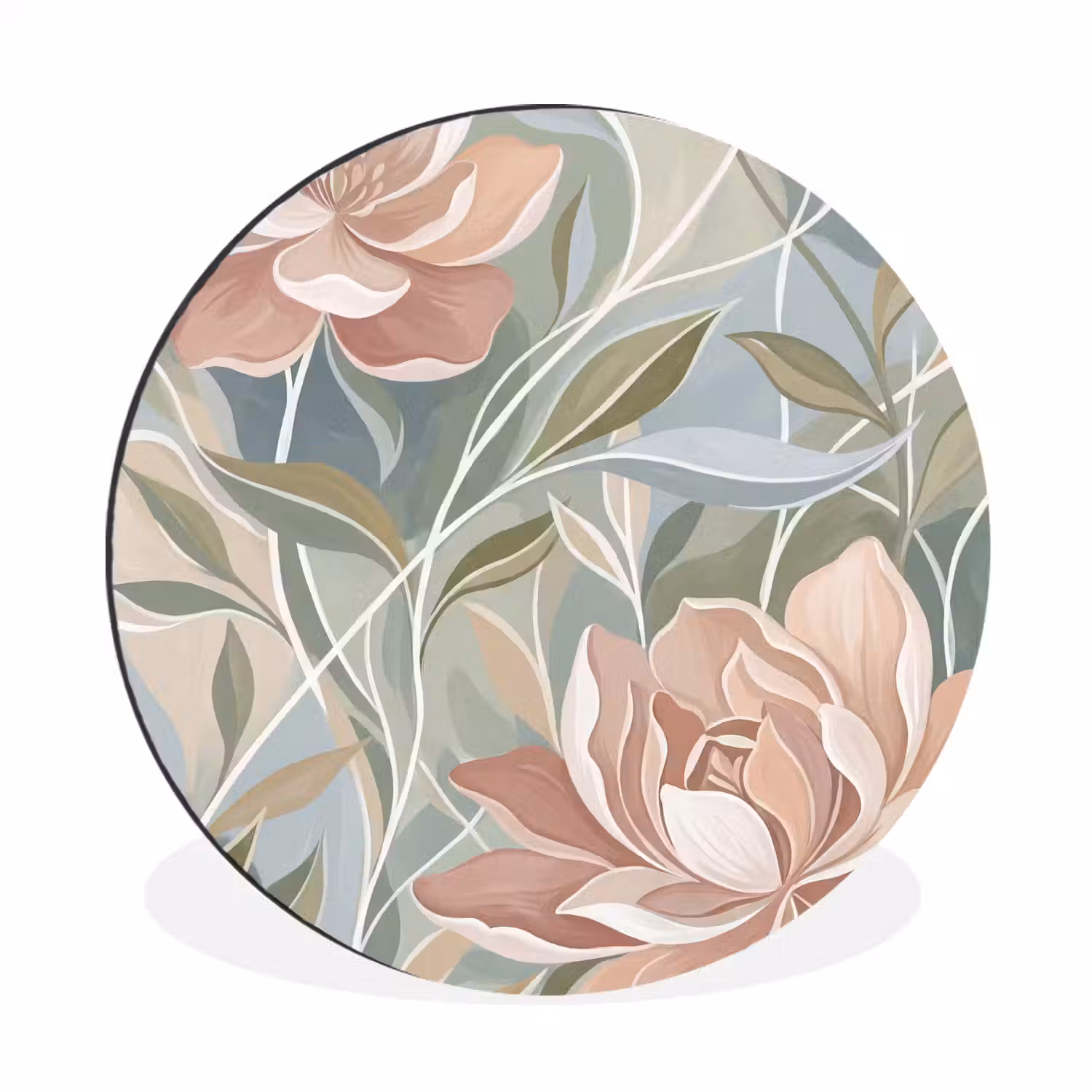 Elegant - Romantiek - Roze Wandcirkel aluminium klein -3d