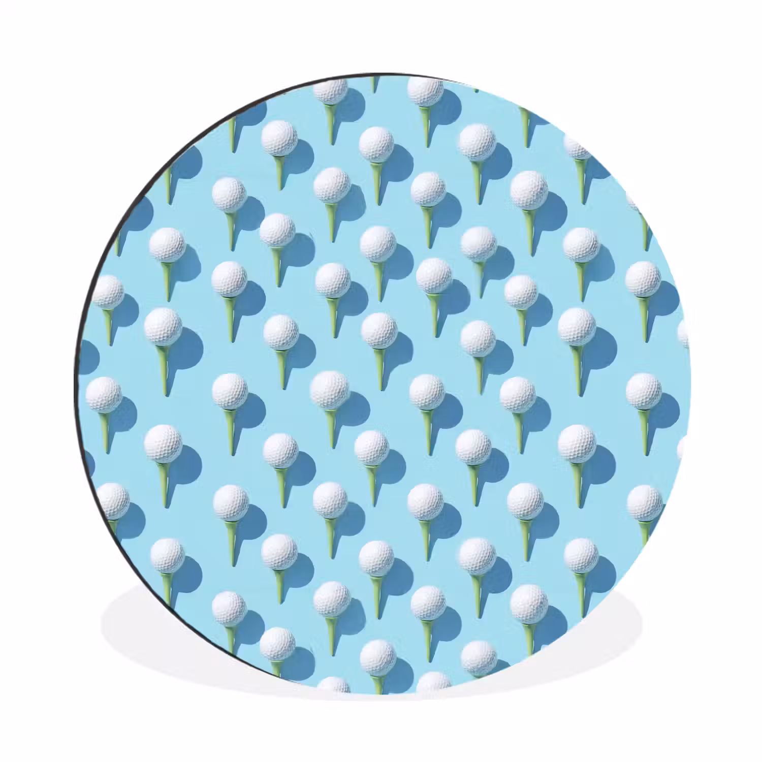 Golf - Ballen - Blauw Wandcirkel aluminium klein 190 -3d