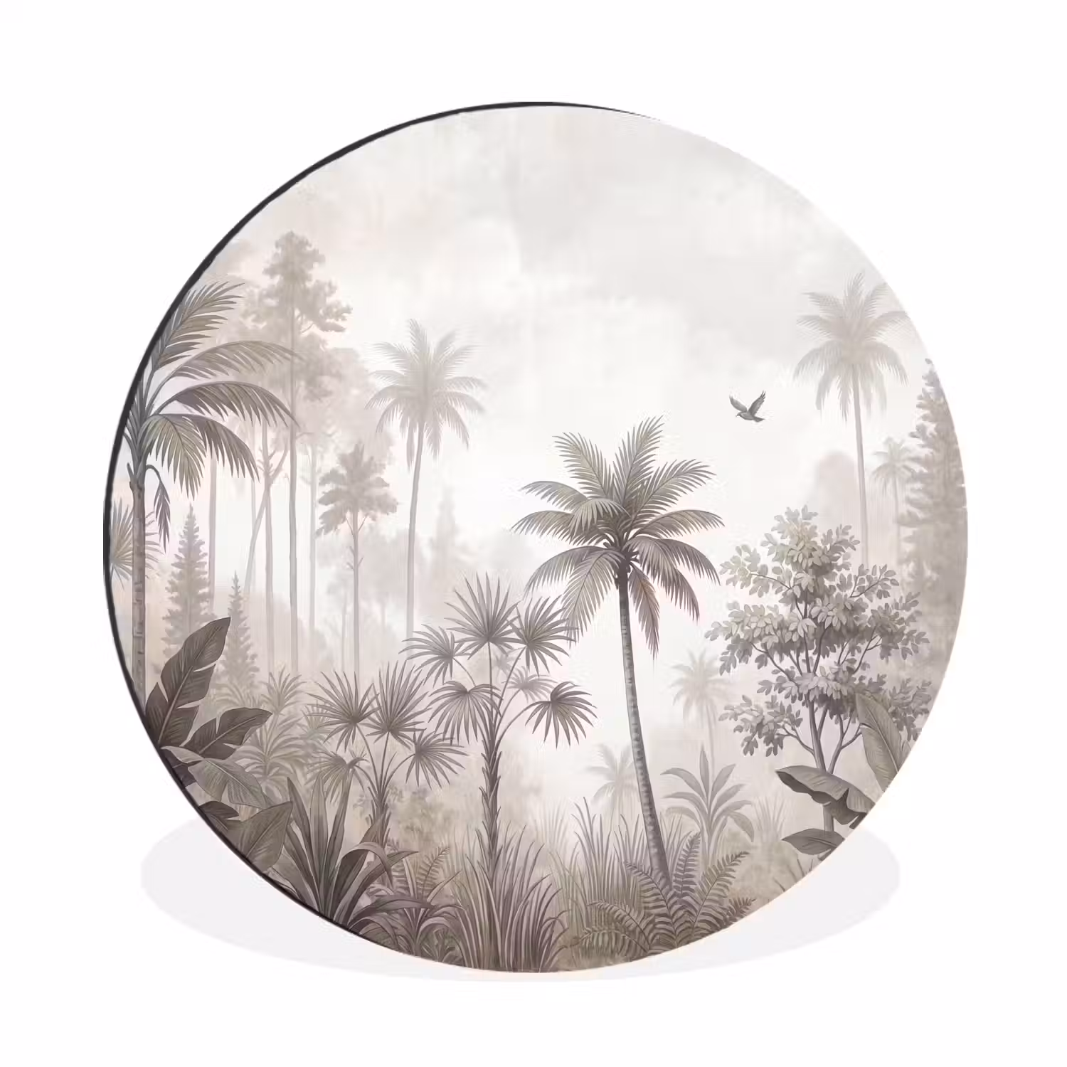 Jungle - Palmbomen - Natuur Wandcirkel aluminium klein -3d