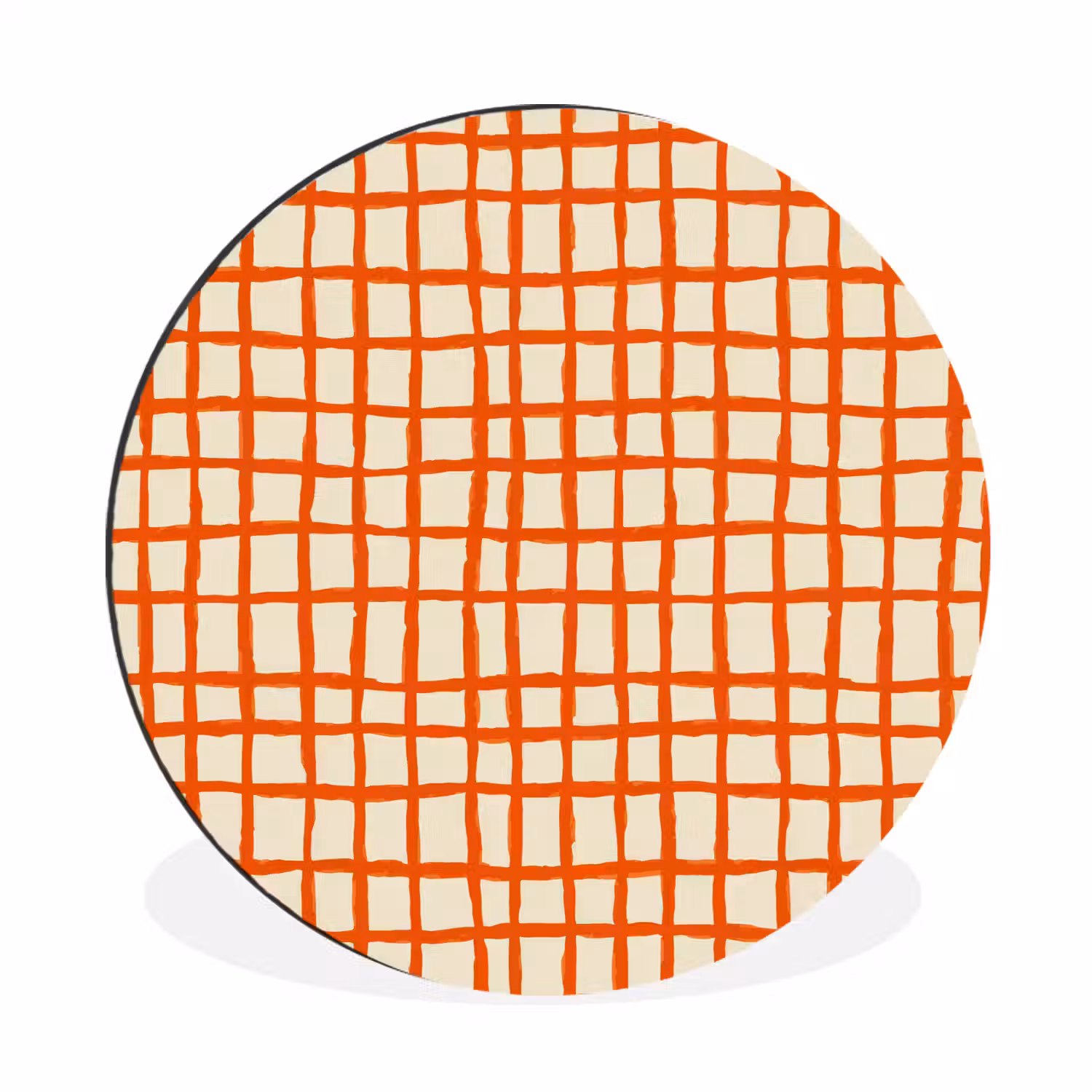 Patroon - Lijnen - Oranje Wandcirkel aluminium klein 190 -3d