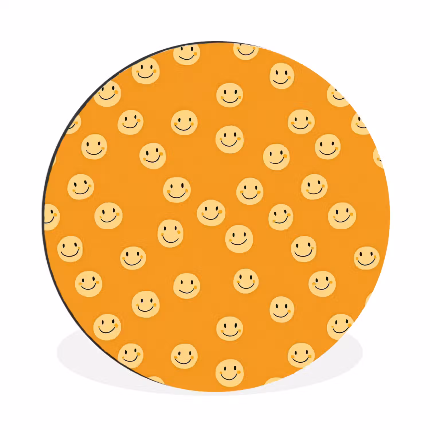 Smileys - Retro - Heel Wandcirkel aluminium klein 190 -3d