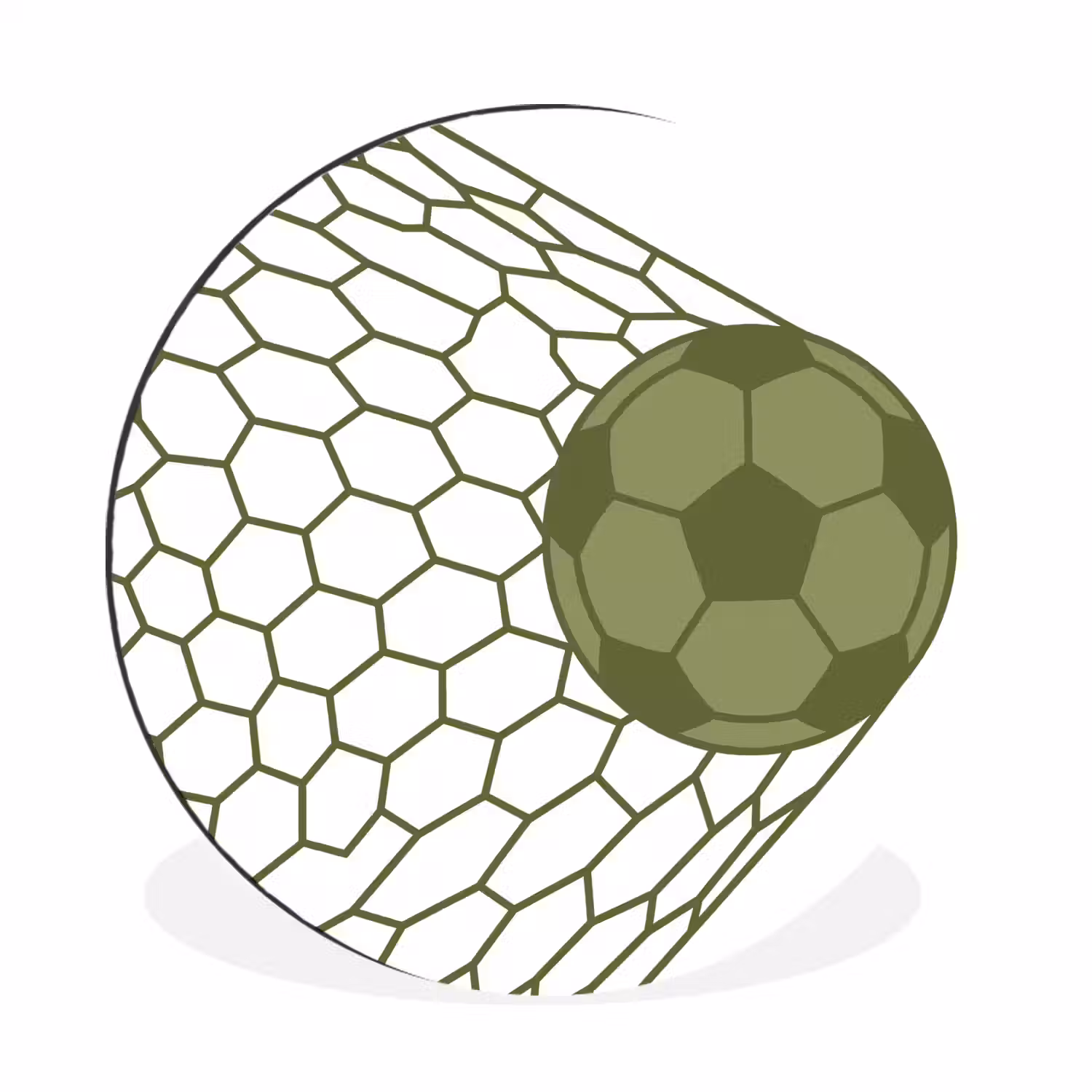 Voetbal - Goal - Sport - Groen Wandcirkel aluminium klein -3d