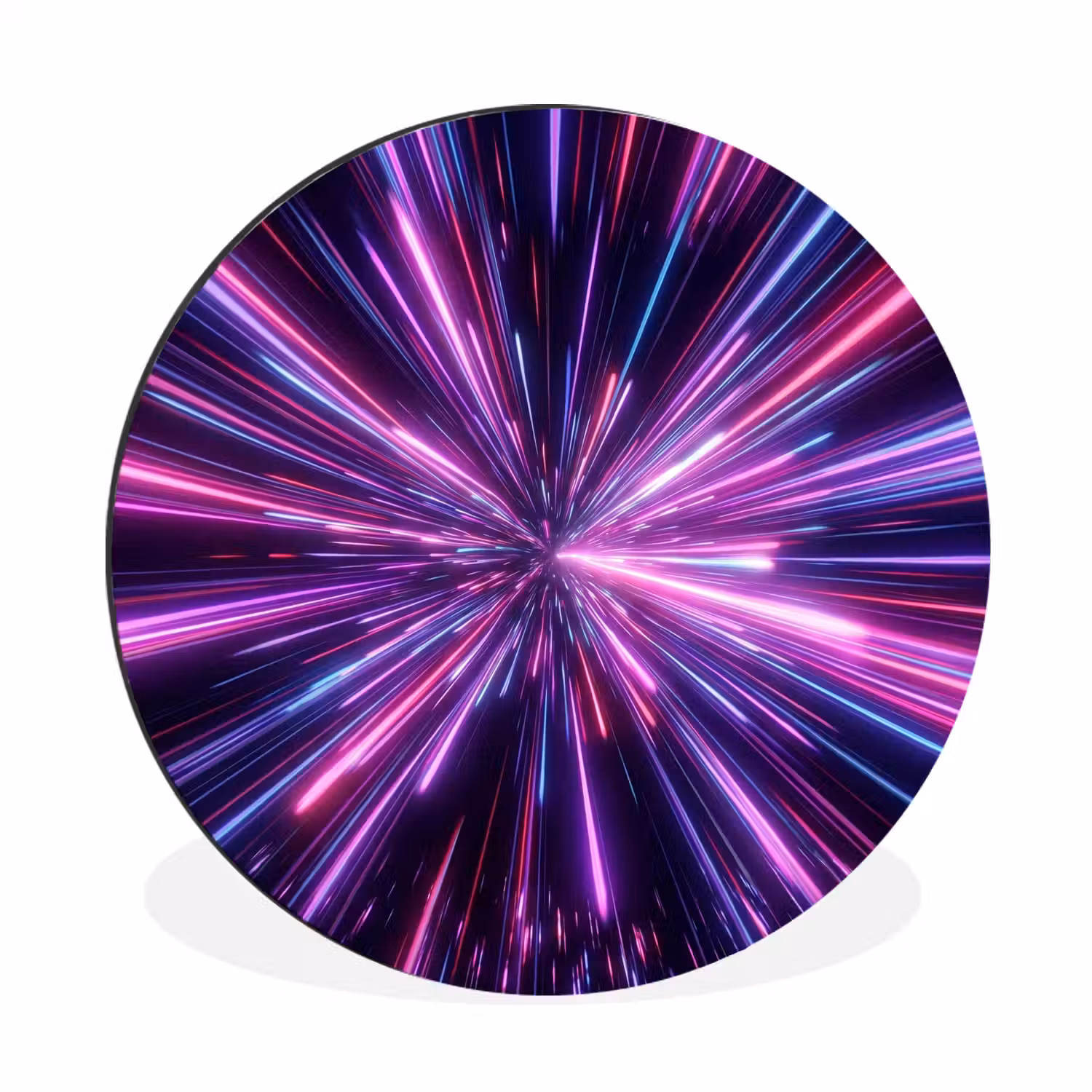Lichtsnelheid - Ruimte - Roze - Paars Wandcirkel aluminium klein -3d