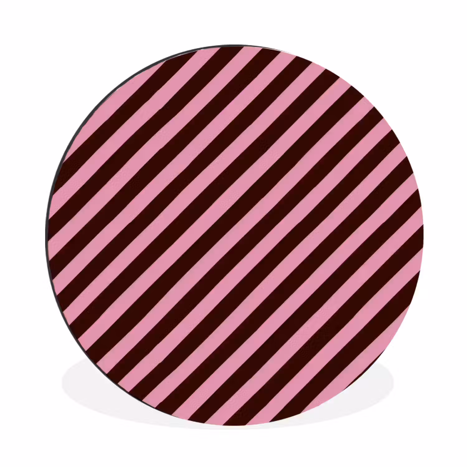 Strepen - Roze - Bruin Wandcirkel aluminium klein 190 -3d