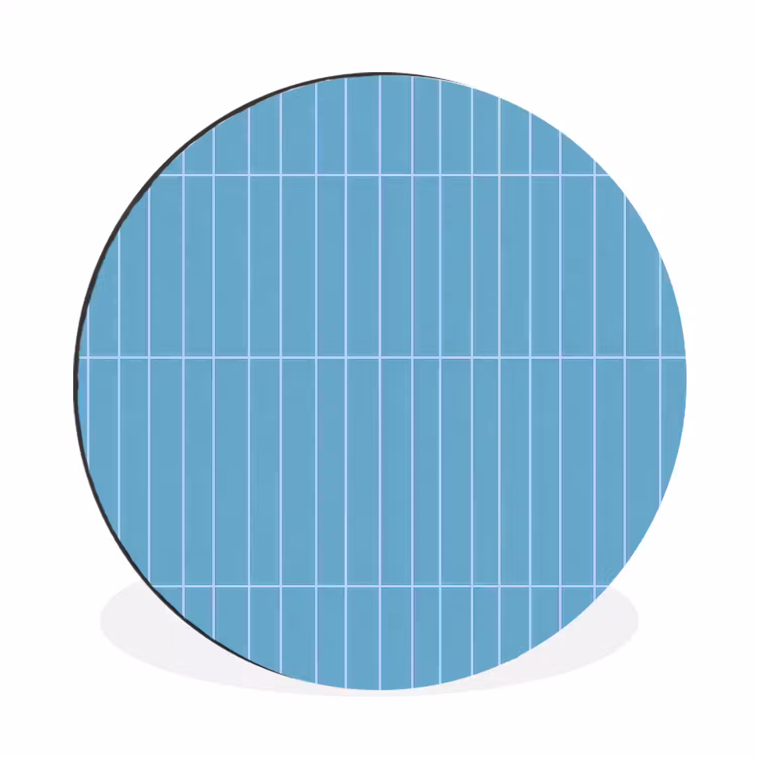 Tegel - Langwerpig - Patroon - Blauw Wandcirkel aluminium klein 190 -3d
