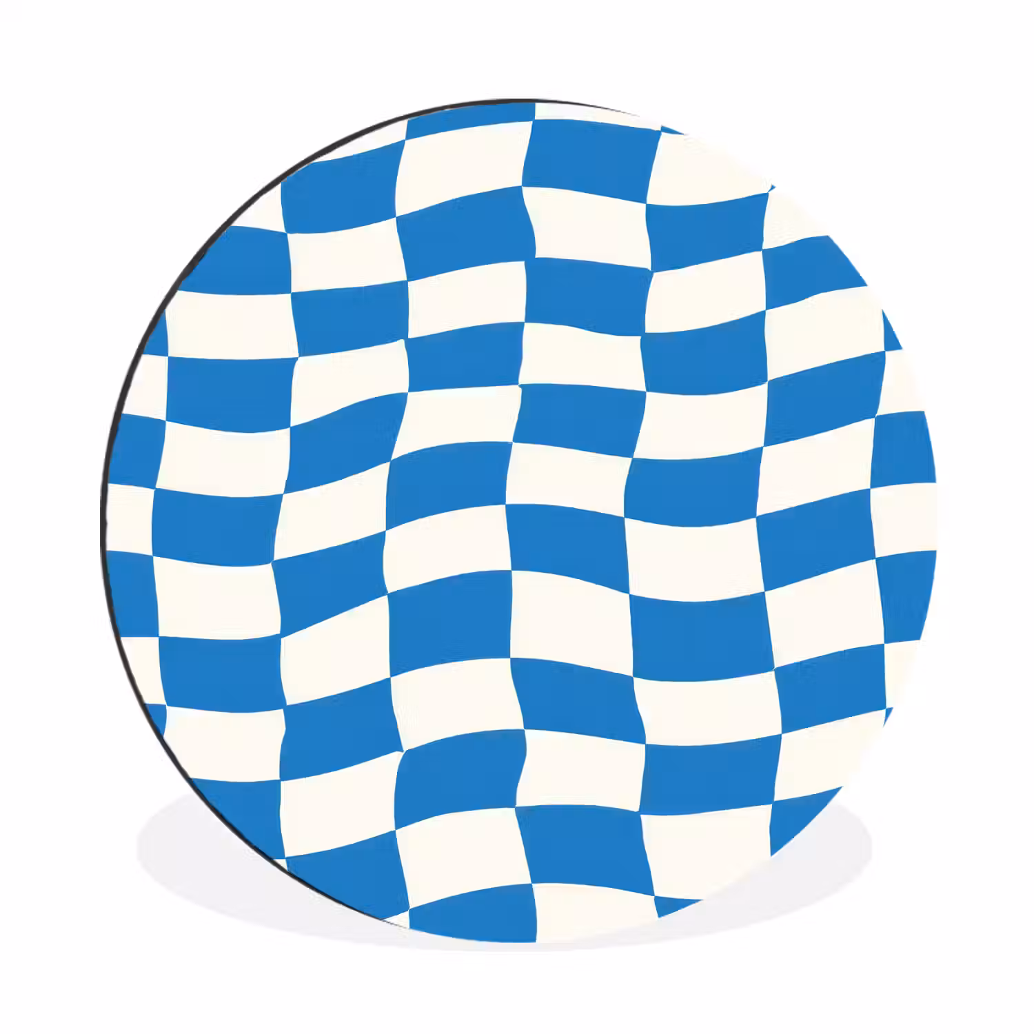 Golvend - Patroon - Blauw Wandcirkel aluminium klein 190 -3d