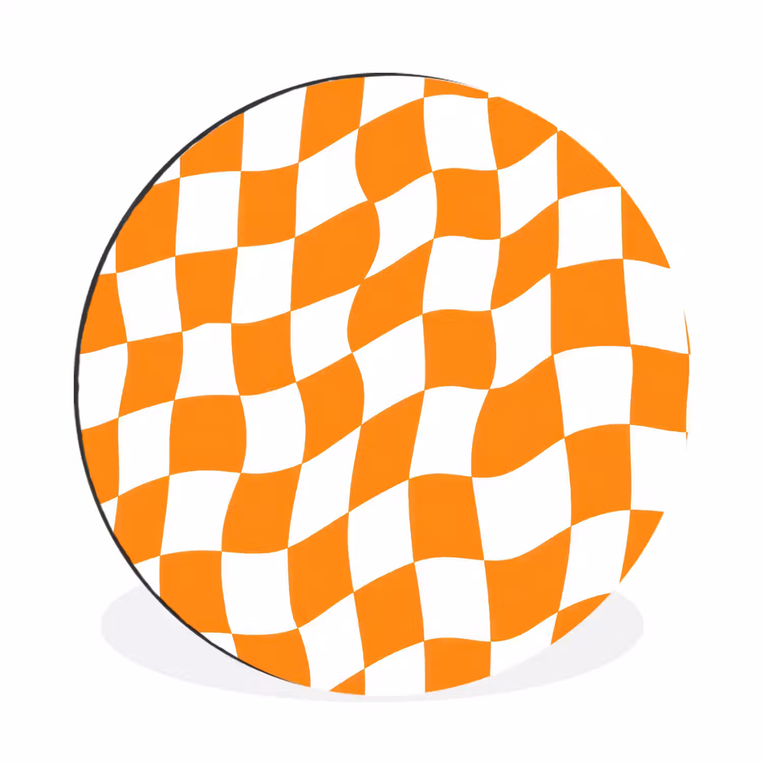 Golvend - Patroon - Oranje Wandcirkel aluminium klein 190 -3d