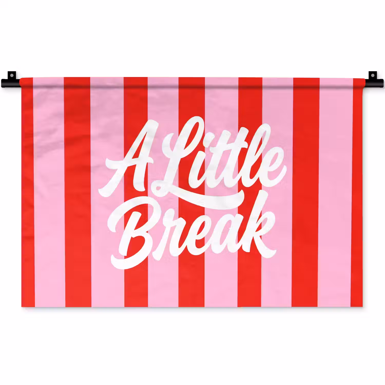 A Little Break - Strepen - Rood - Roze Wandkleed katoen klein -zz3d