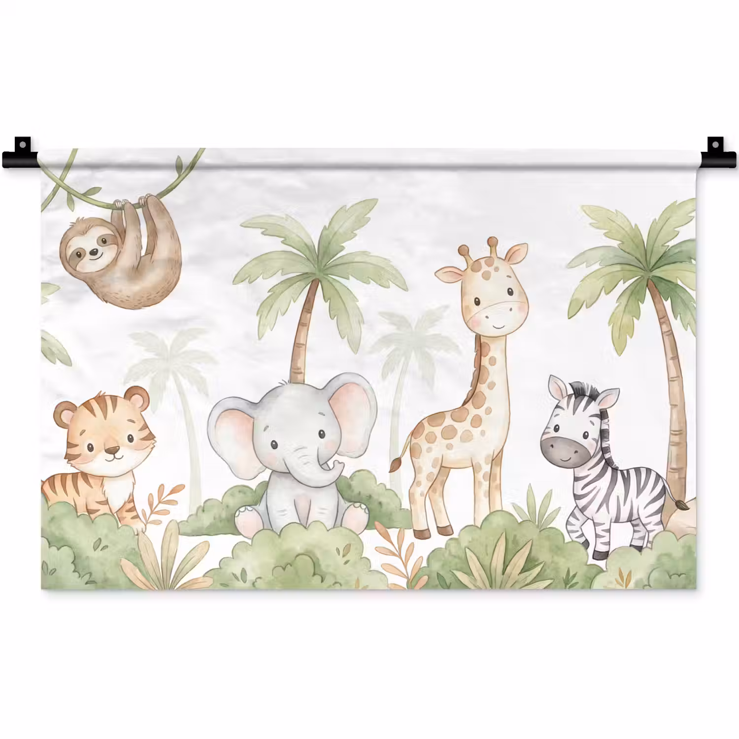 Dieren - Jungle - Pastel Wandkleed katoen klein -zz3d