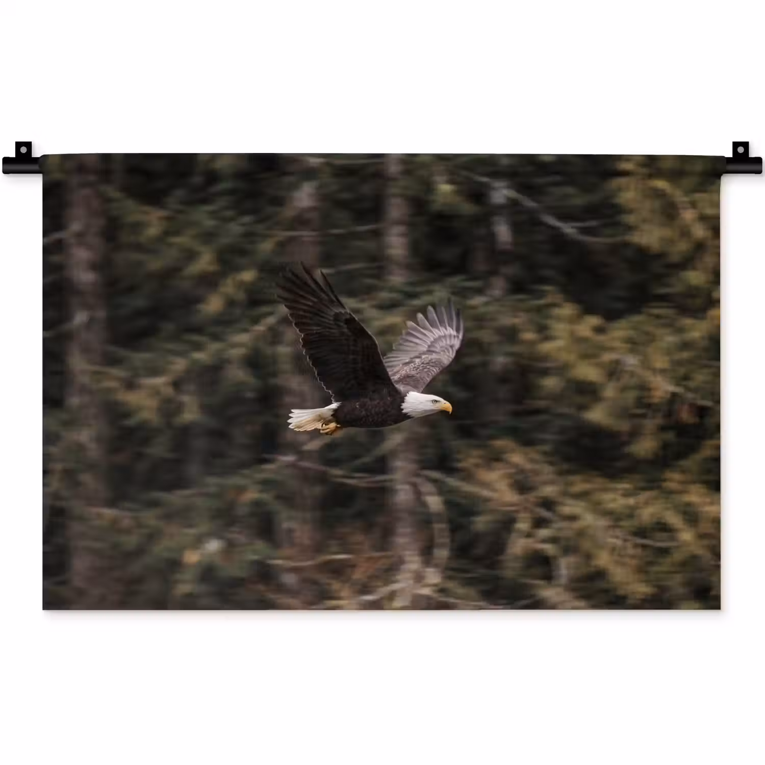 Zeearend - Vliegen - Bos - Natuur Wandkleed katoen klein -zz3d