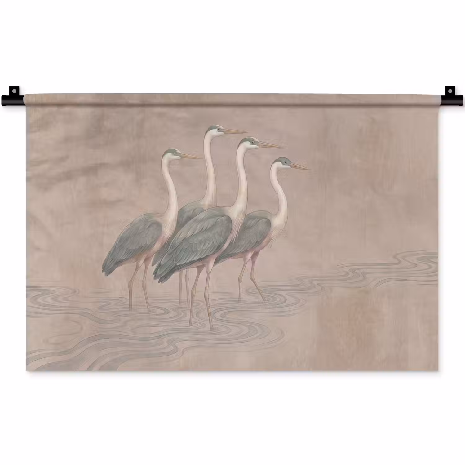 Vogel - Water - Natuur - Vintage Wandkleed katoen klein -zz3d
