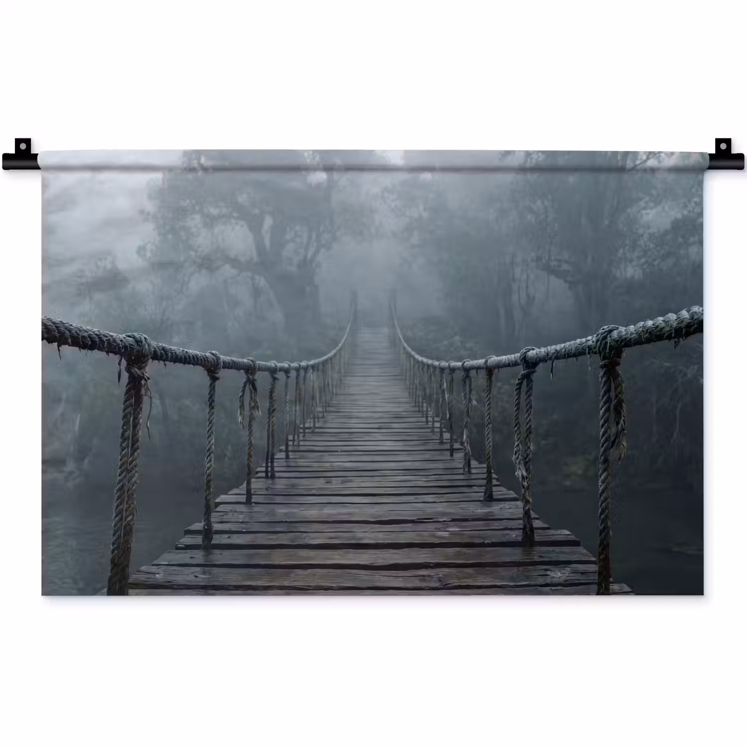 Brug - Jungle - Mist - Natuur Wandkleed katoen klein -zz3d