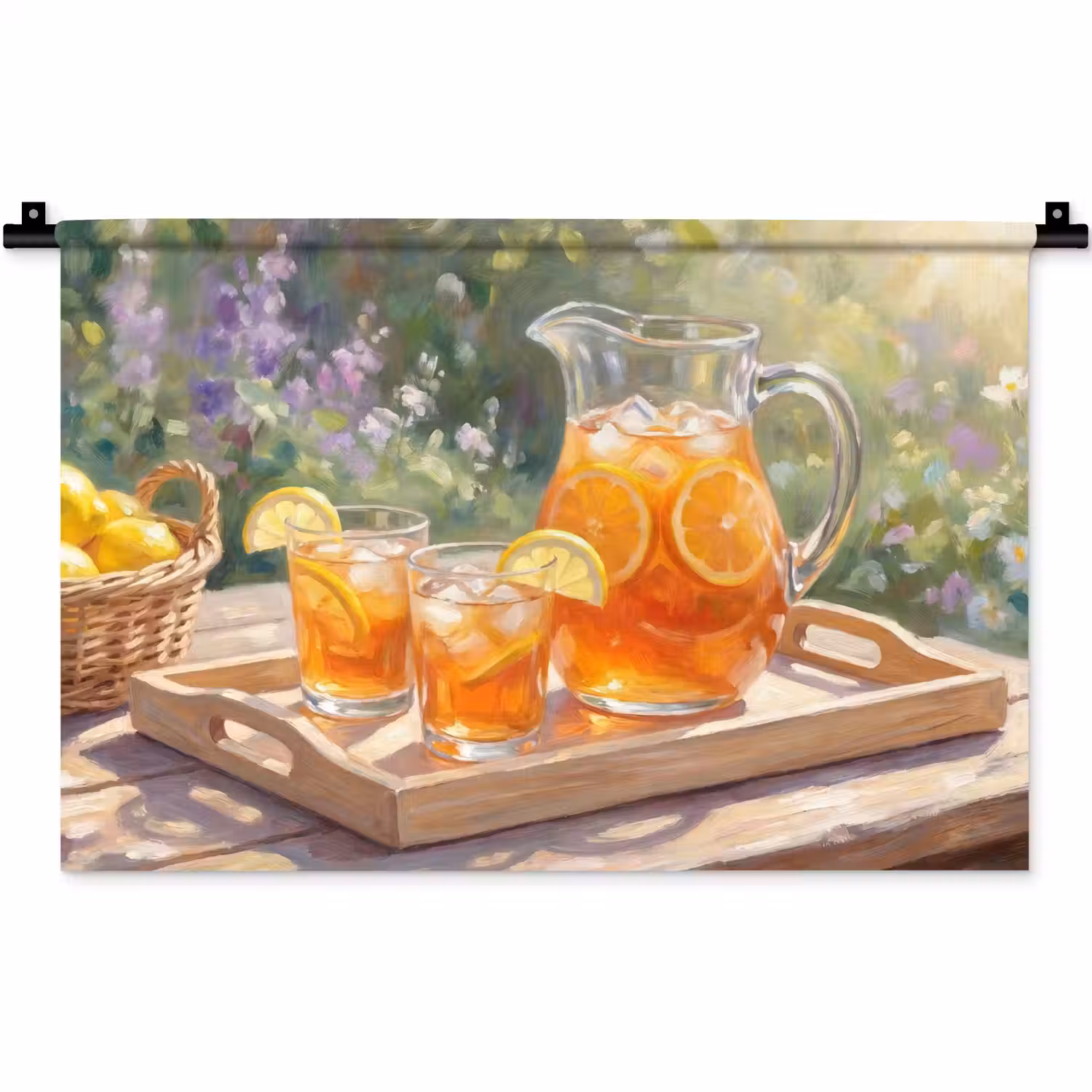 Drank - Citroen - Zomer - Tuin - Geel Wandkleed katoen klein -zz3d