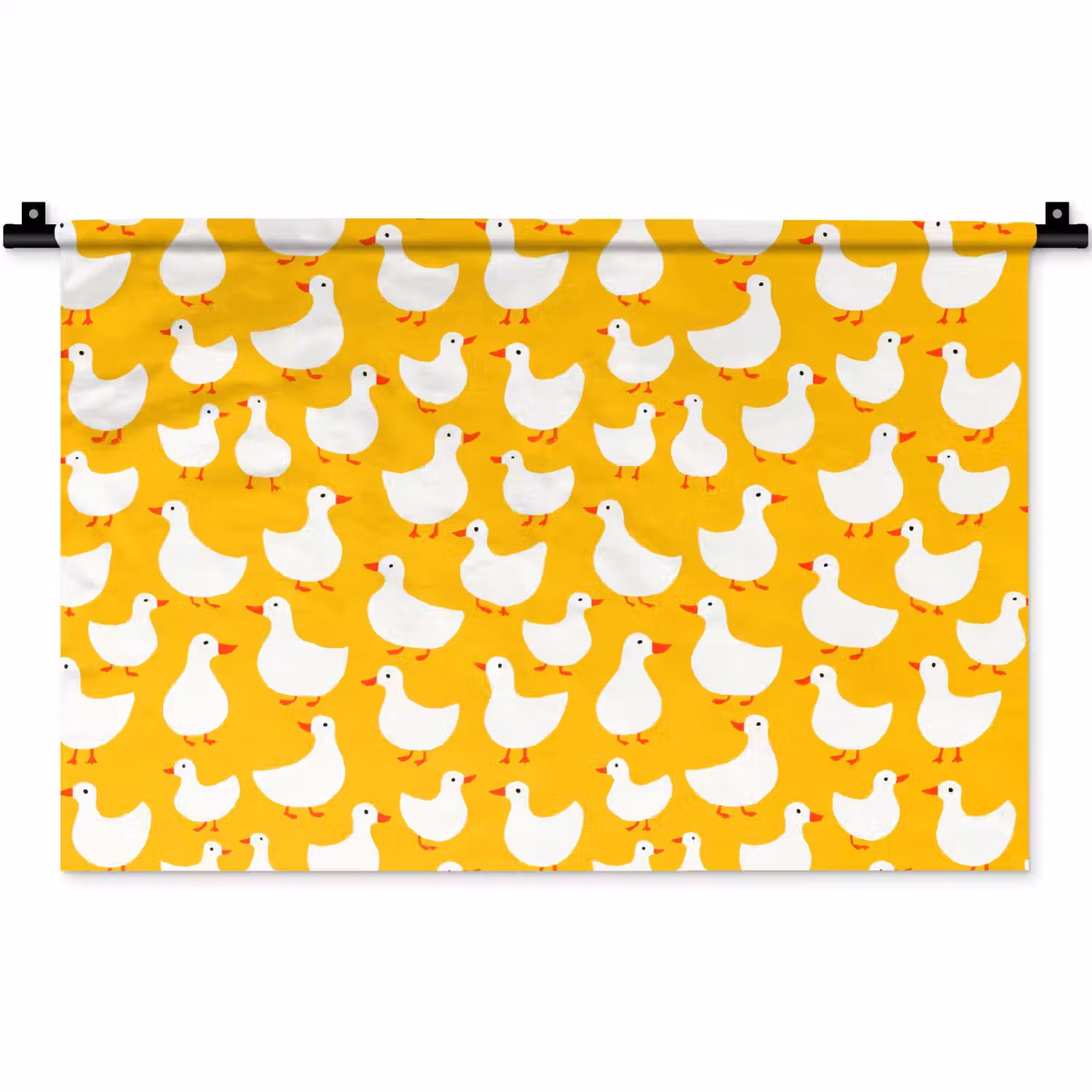 Eendjes - Patroon - Geel Wandkleed katoen klein 269 -zz3d