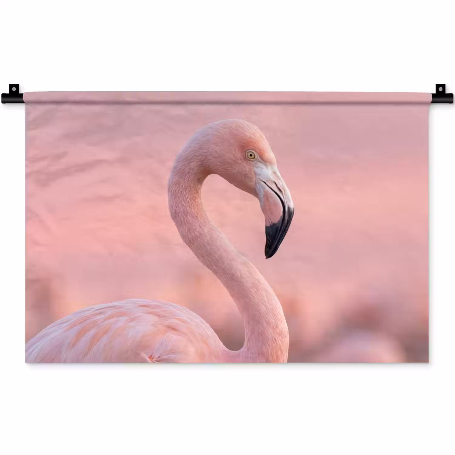 Flamingo - Portret - Roze Wandkleed katoen klein -zz3d