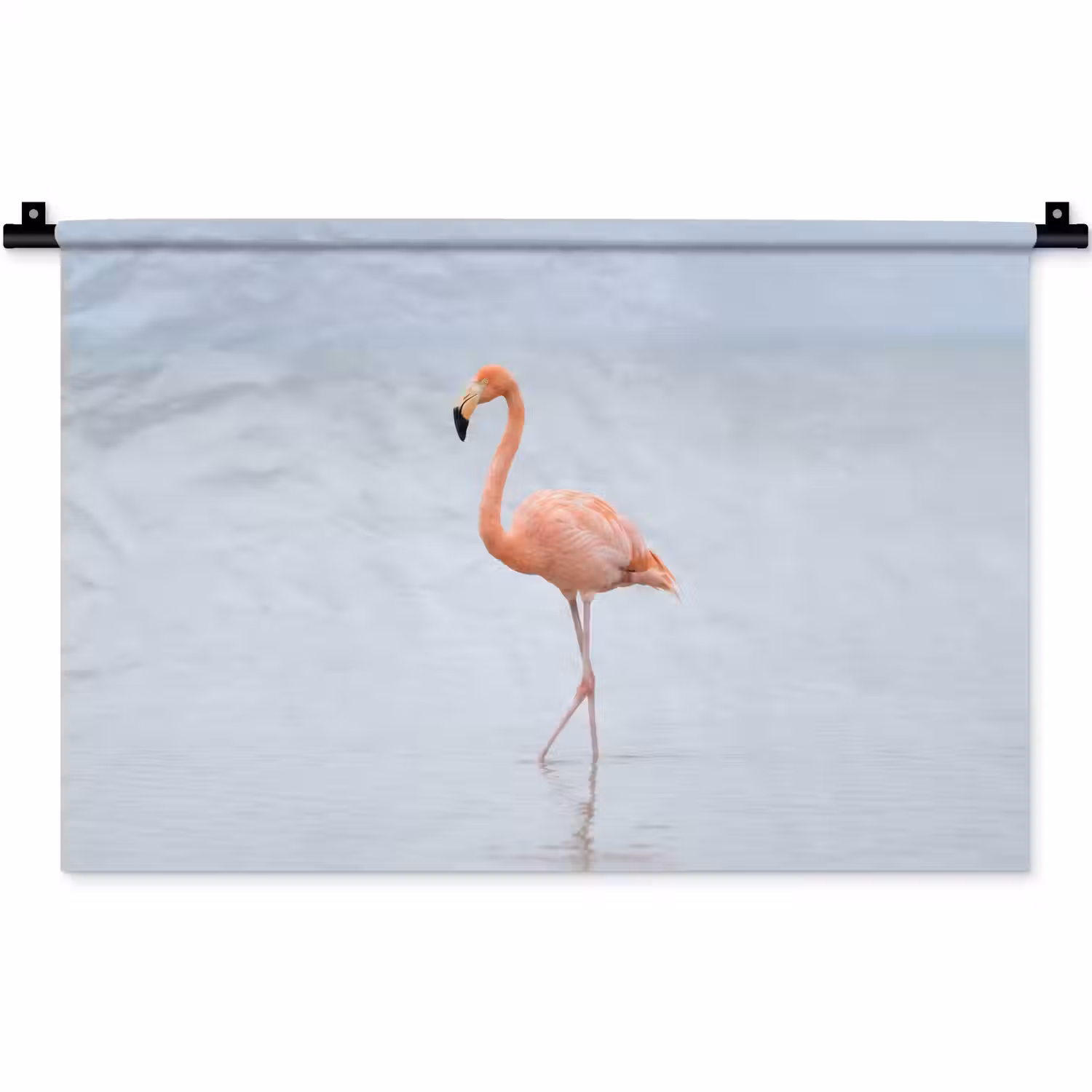 Flamingo - Zee - Roze Wandkleed katoen klein -zz3d